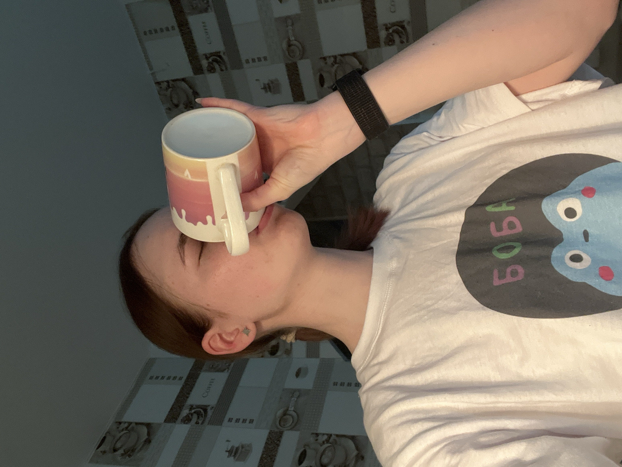 Woman documents early morning skincare routine in Chaikovsky bathroom