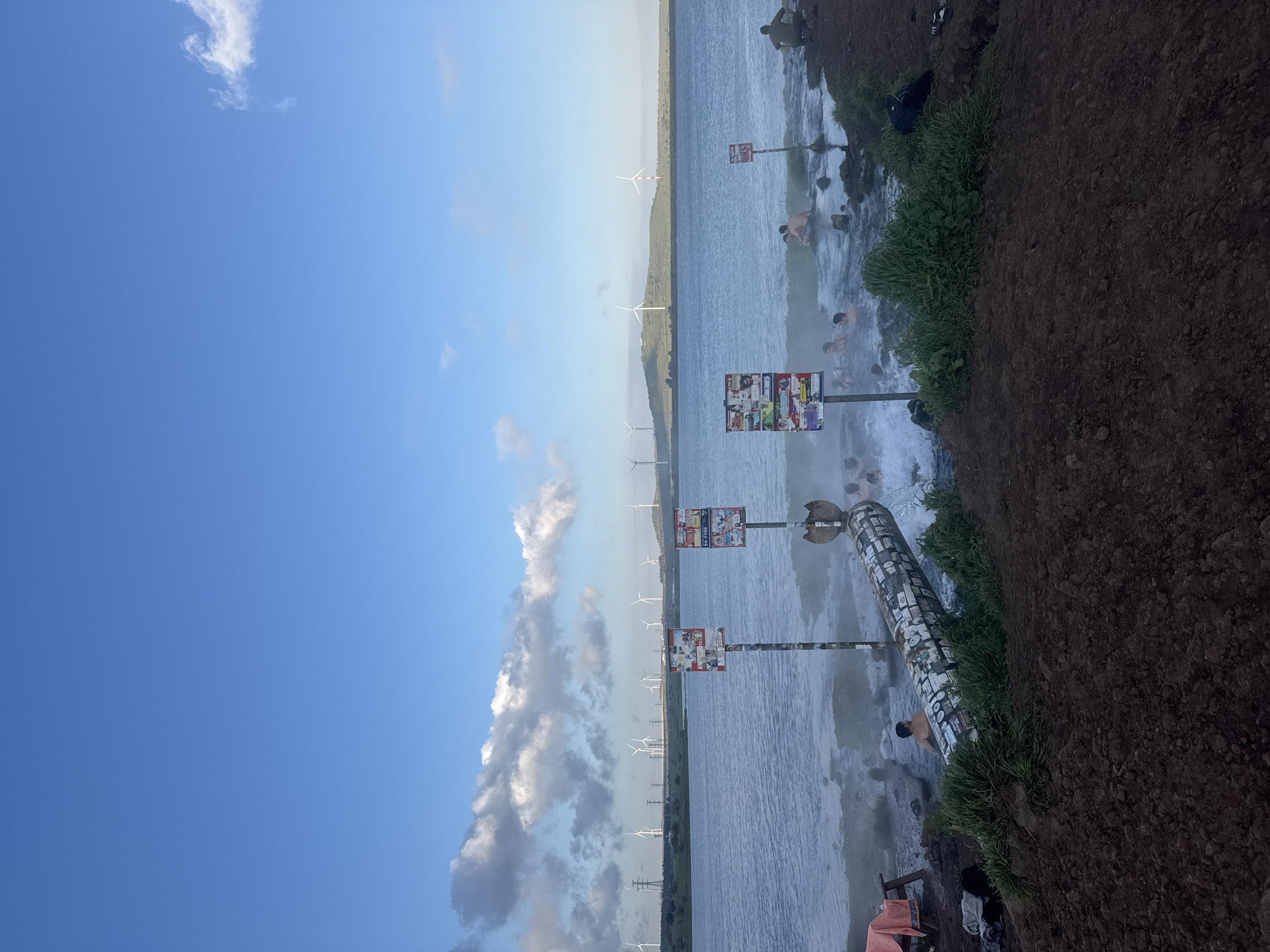 People bathe in Golan water cascade
