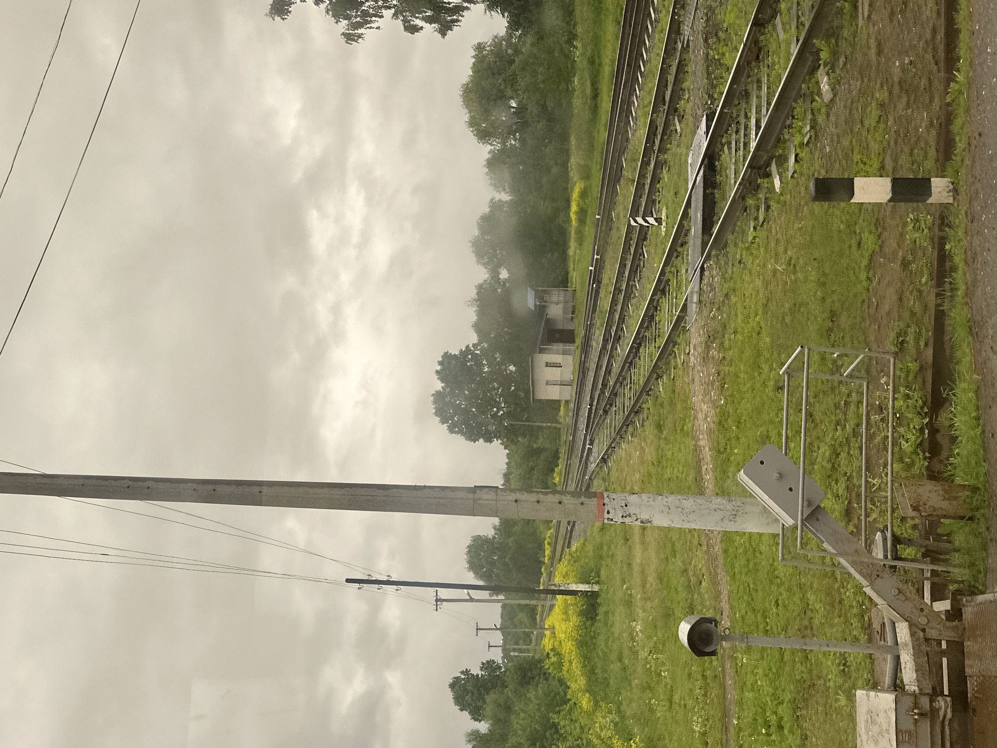 Early morning scenes captured around railway area in Кварса, Russia