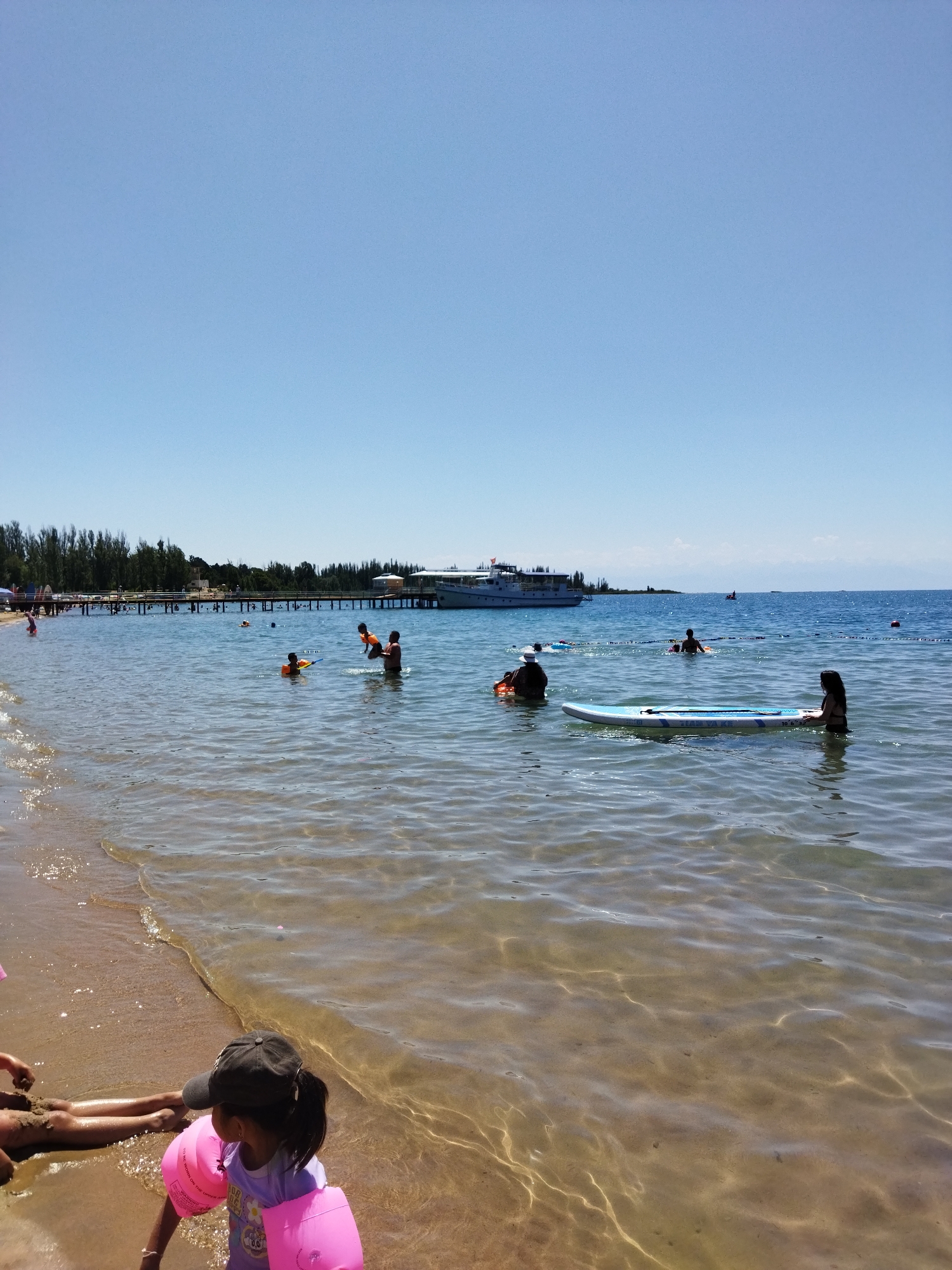 Lazy summer morning at Lake Issyk-Kul's Kara-Oy beach