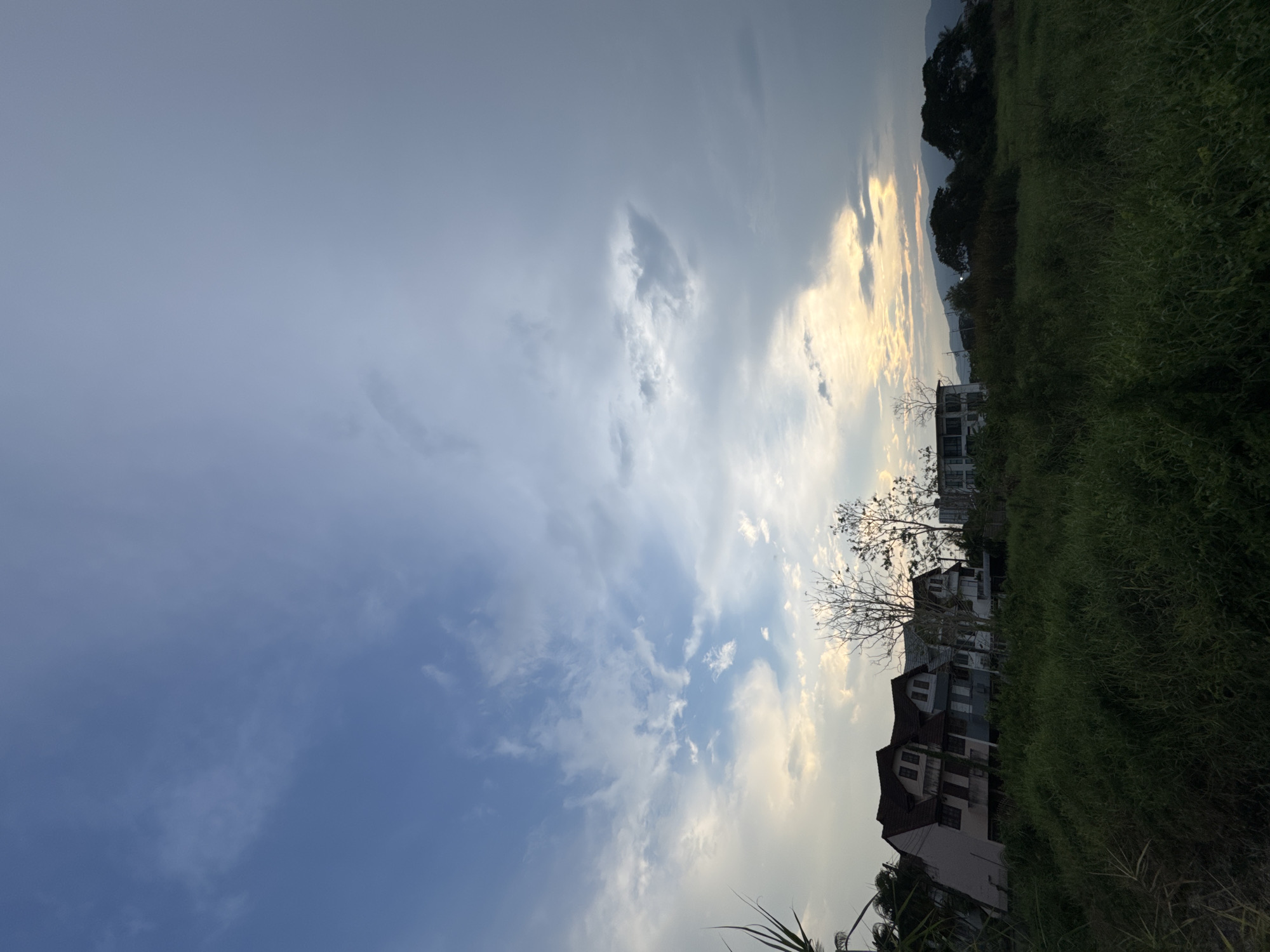 Cloudy day documented in rural Thai residential area