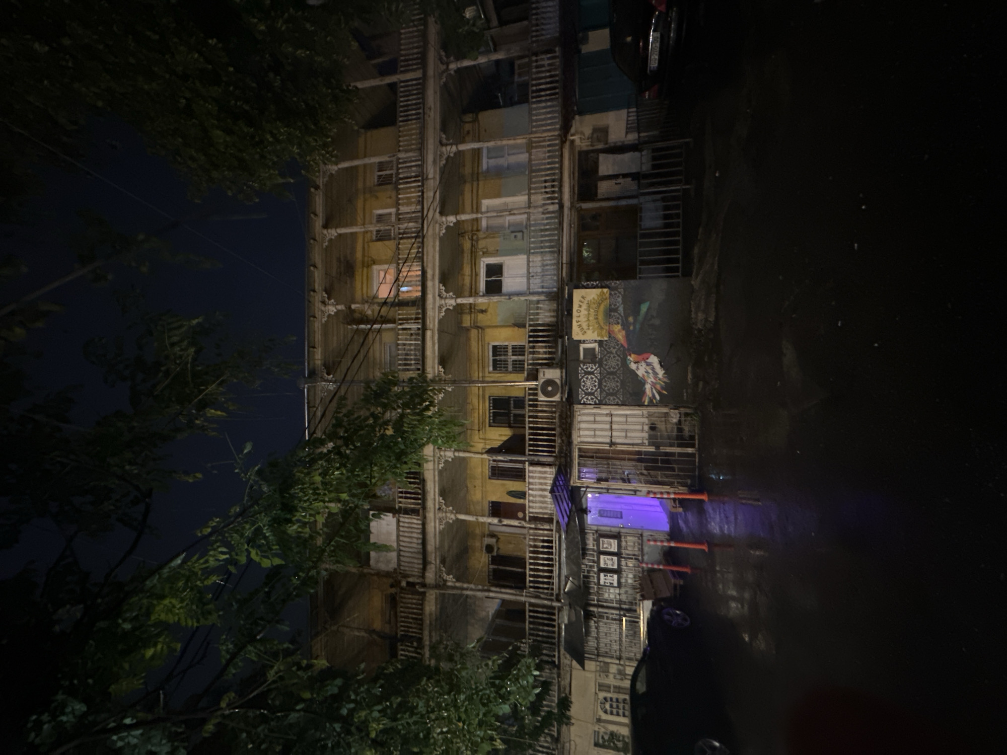 Nighttime urban scenes documented across city location