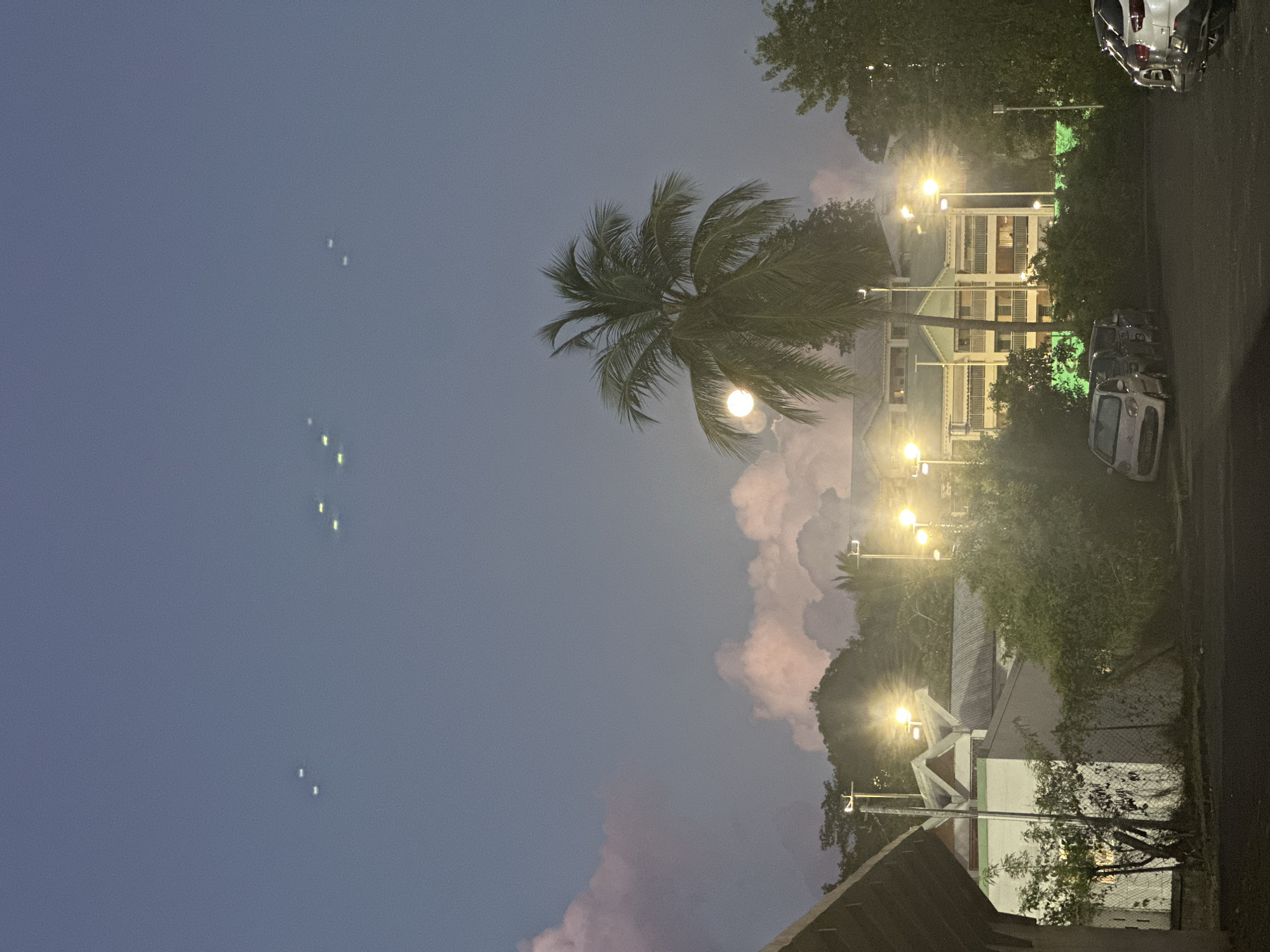 Evening residential scenes captured in Le Gosier, France