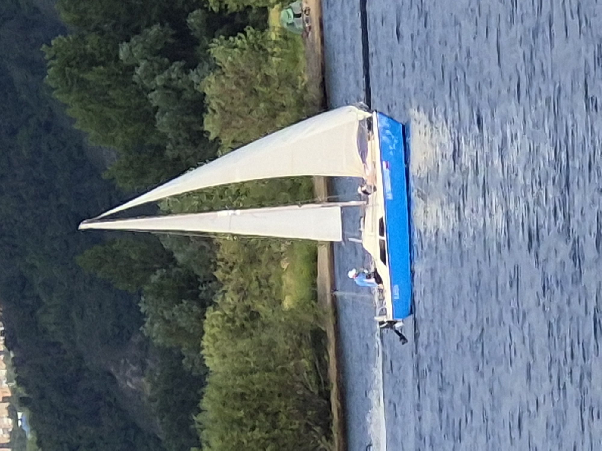 Sailing on the Volga near Samara's wooded riverbanks