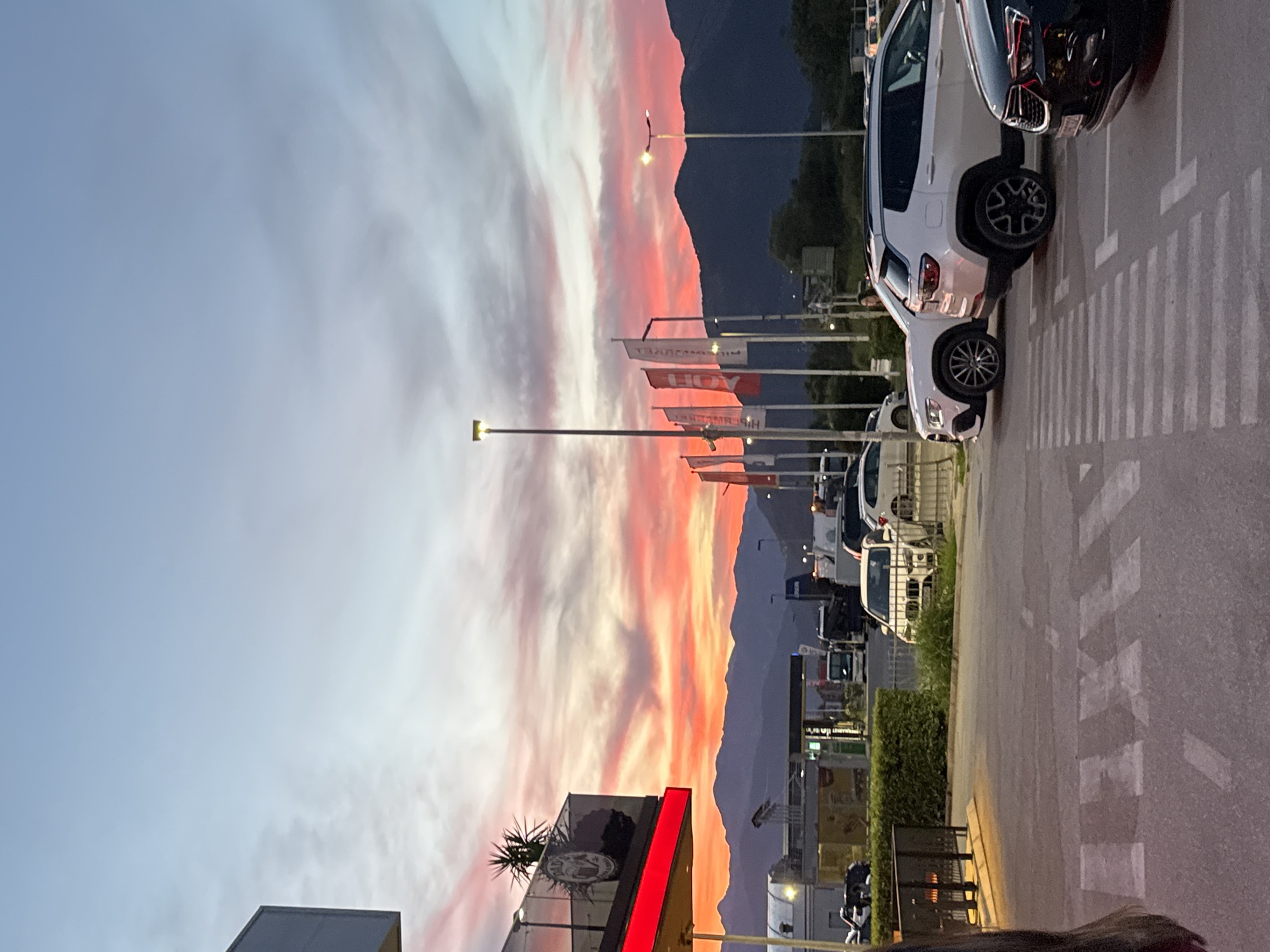 Sunset colors fill the sky over Dub, Montenegro