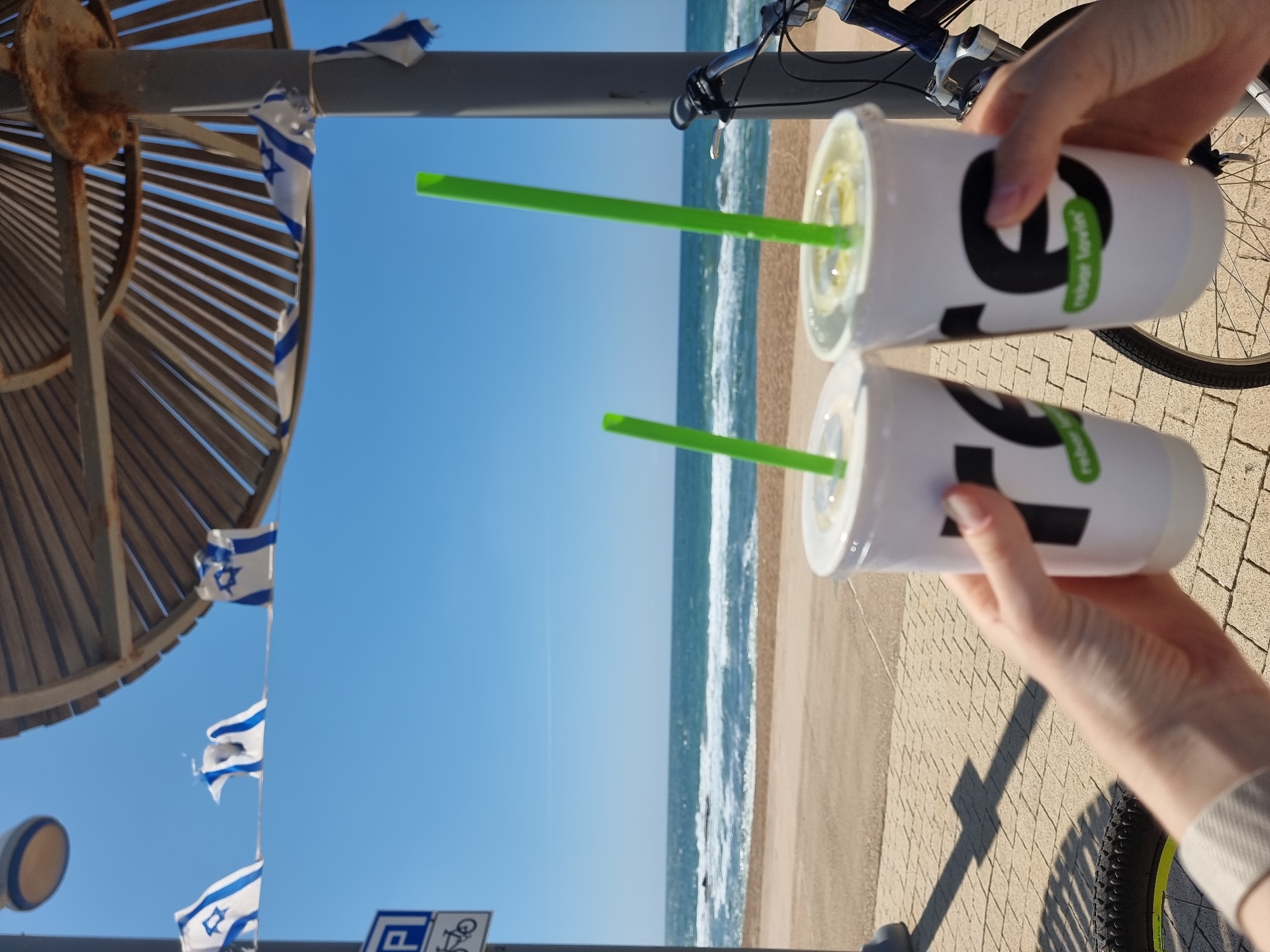 Sunny Friday morning captured at Tel Aviv beach