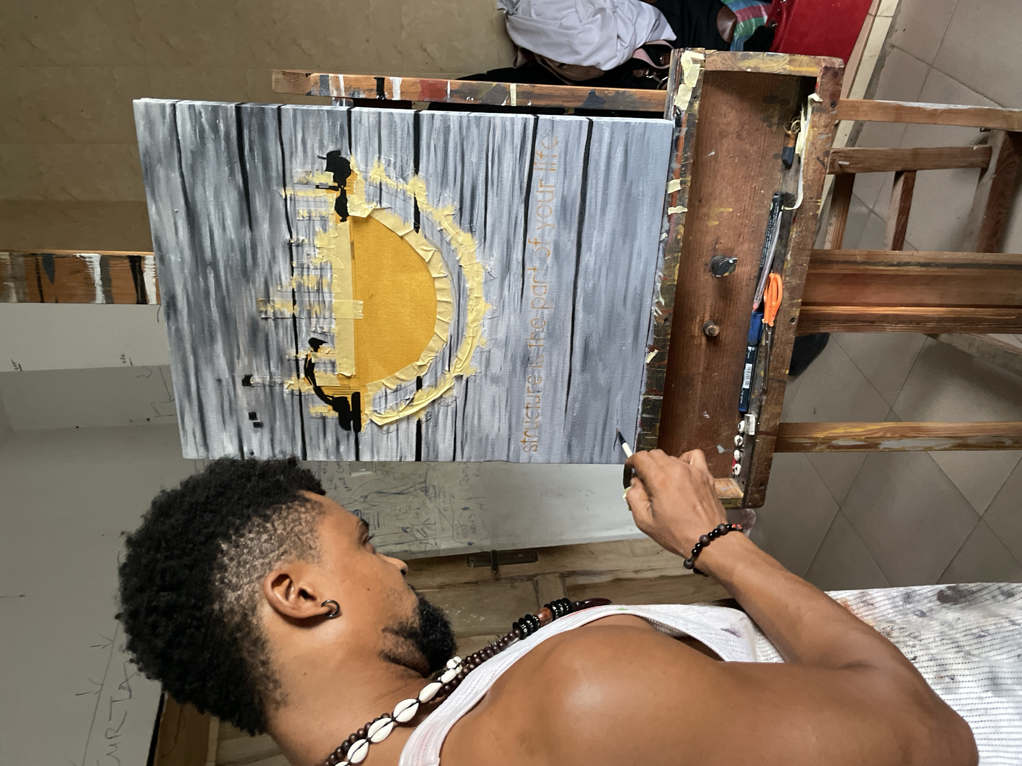 Morning art session and street life in Ado, Nigeria