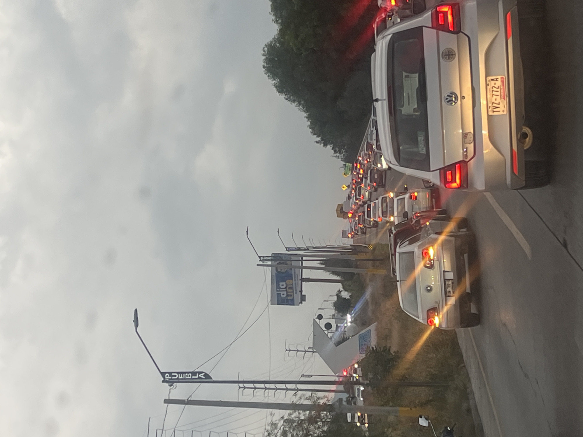 Traffic jam reported in San Pedro Cholula, Mexico