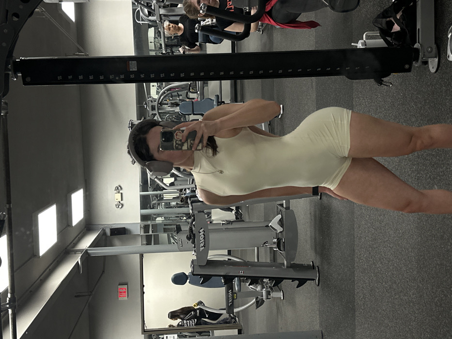 Woman Takes Mirror Selfie at Santa Monica Gym