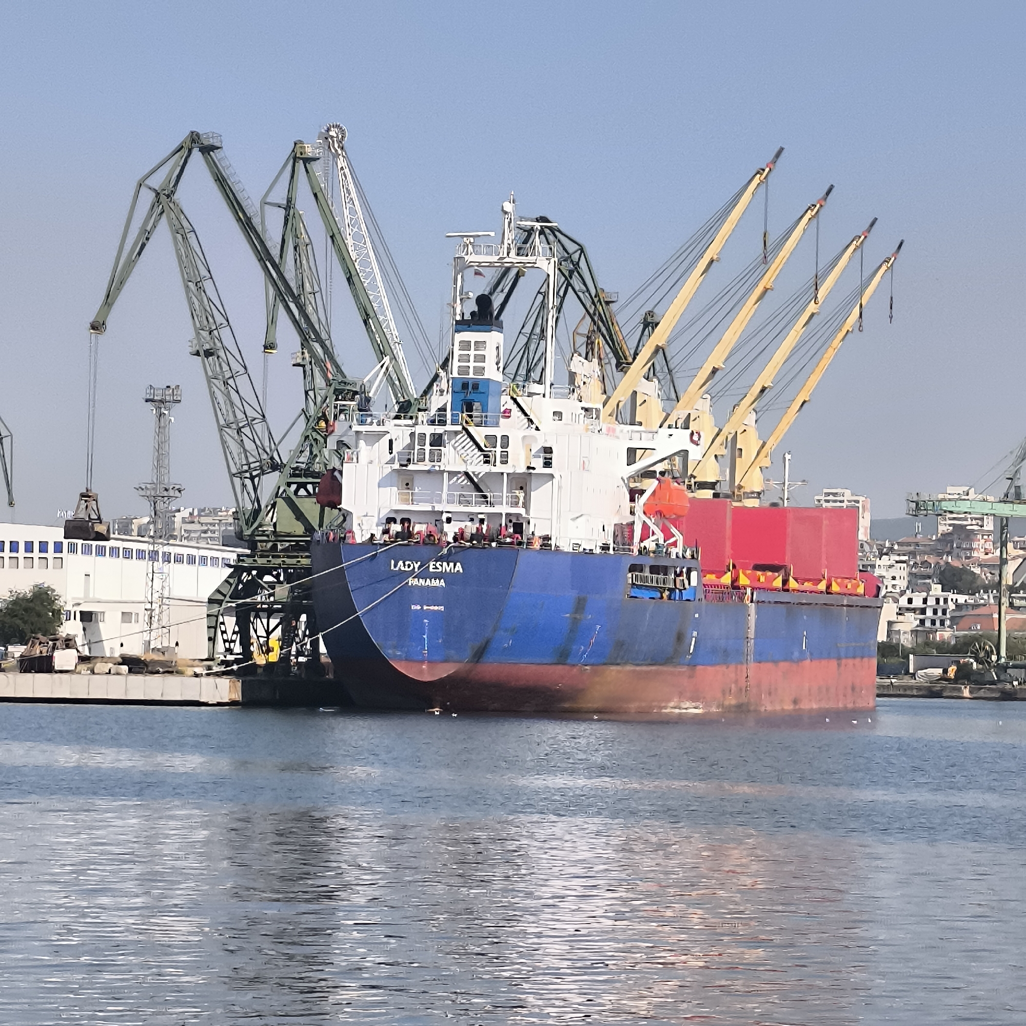 Cargo ship Lady Esma docked at Varna port, Bulgaria