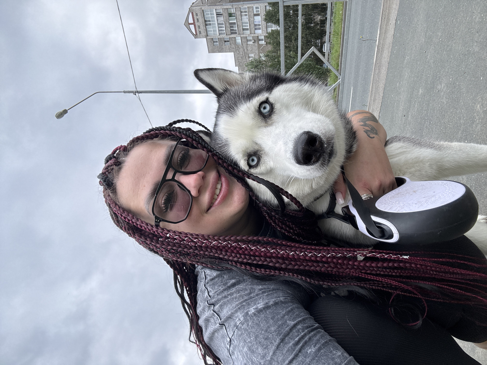 Selfie with a husky dog in Tolyatti