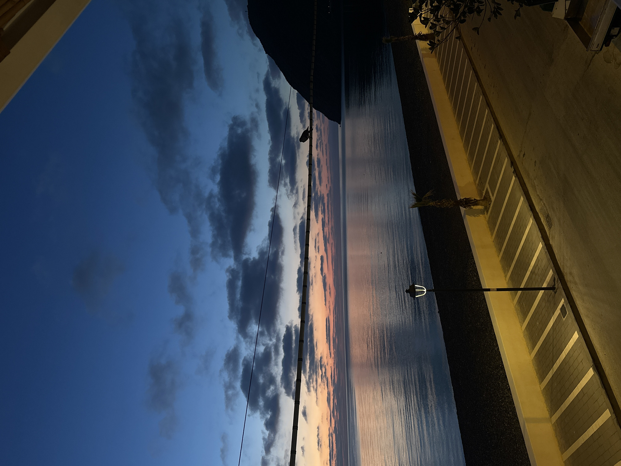 Dawn twilight captured over coastal Lipari, Italy
