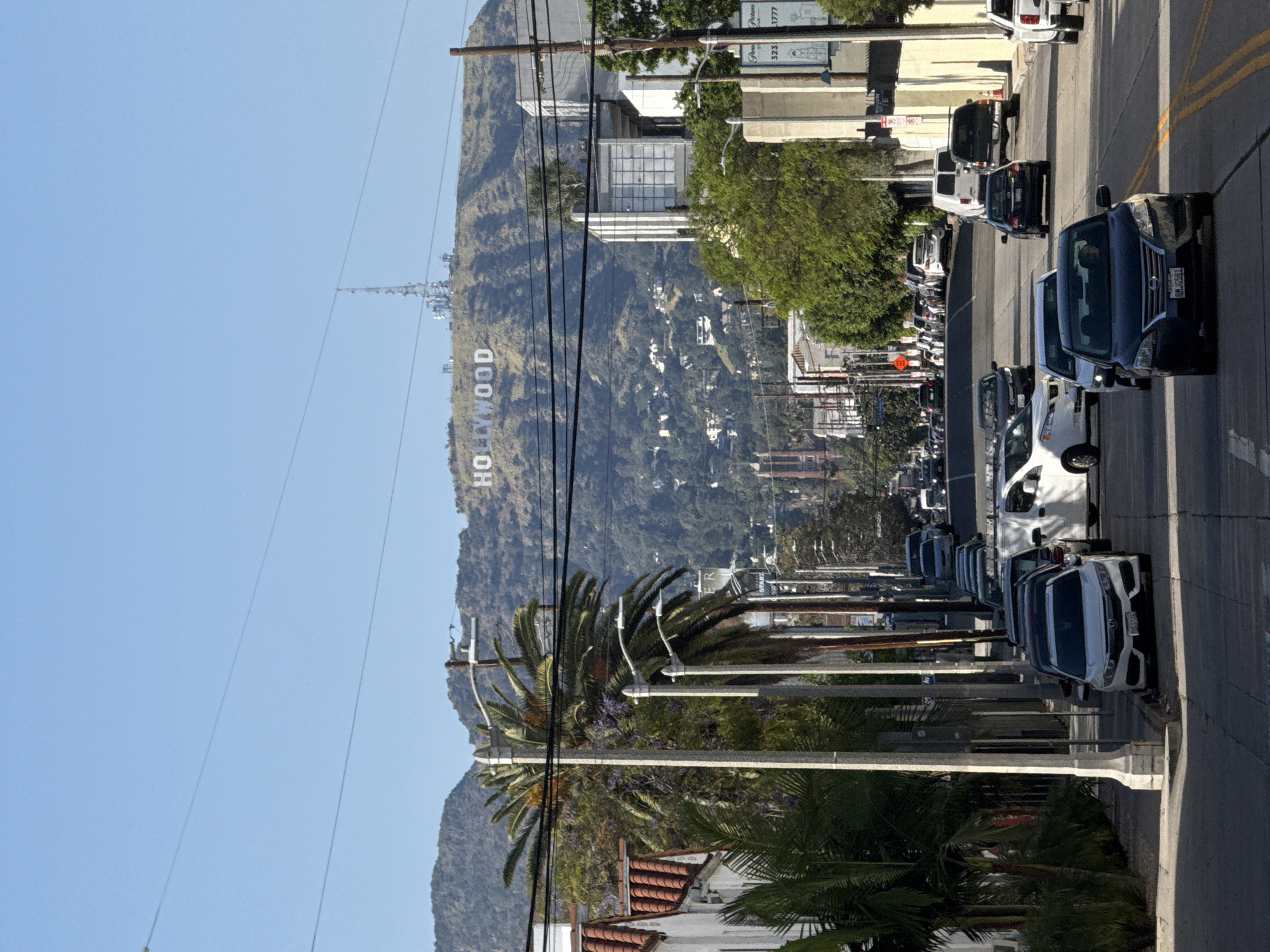 LA street scenes capture Hollywood sign, Paramount Studios early morning