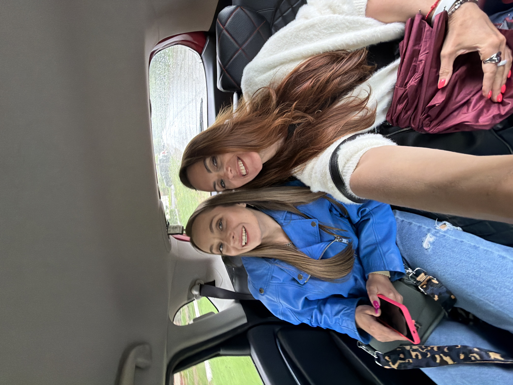 Two women ride in backseat in Birobidzhan
