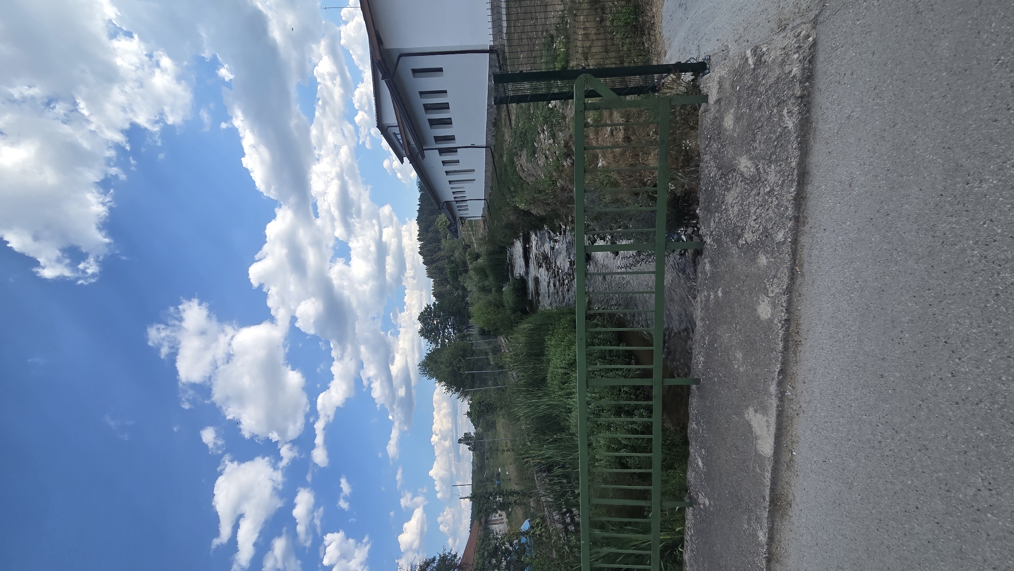 Quiet afternoon around a parking lot and stream in Bania