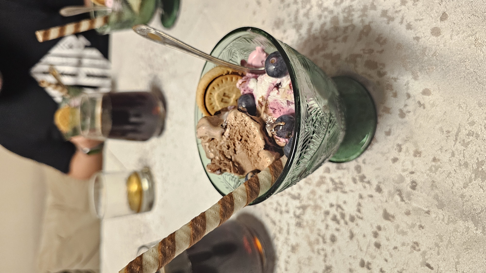 Dinner and dessert documented at Varna restaurant