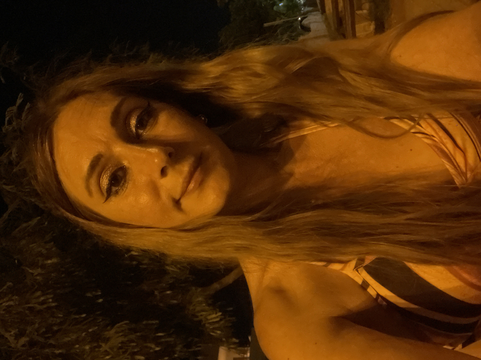 Evening at a Konyaaltı park — dog, playground, and a selfie