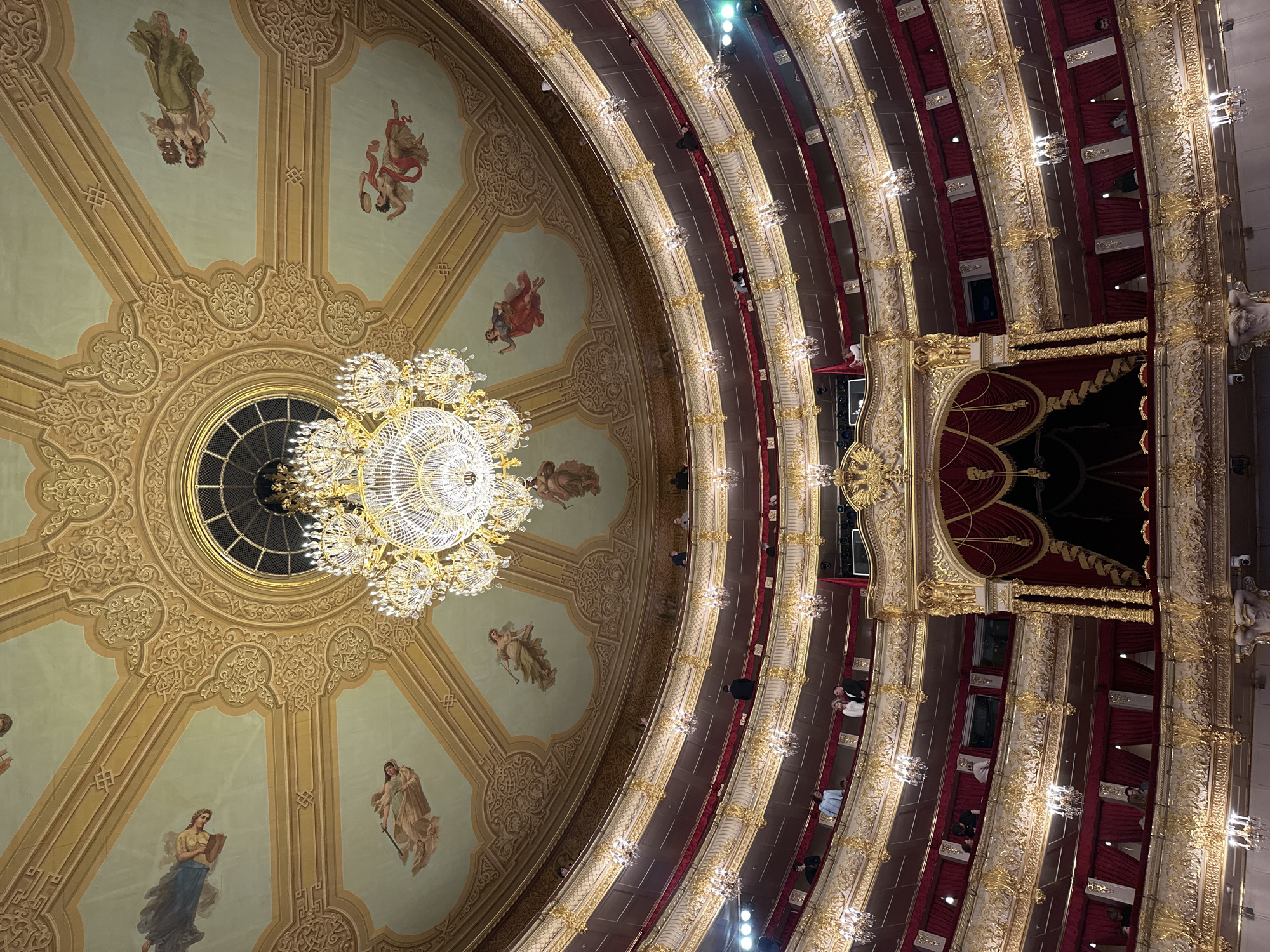 Bolshoi Theatre interior ceiling documented by witness in Moscow
