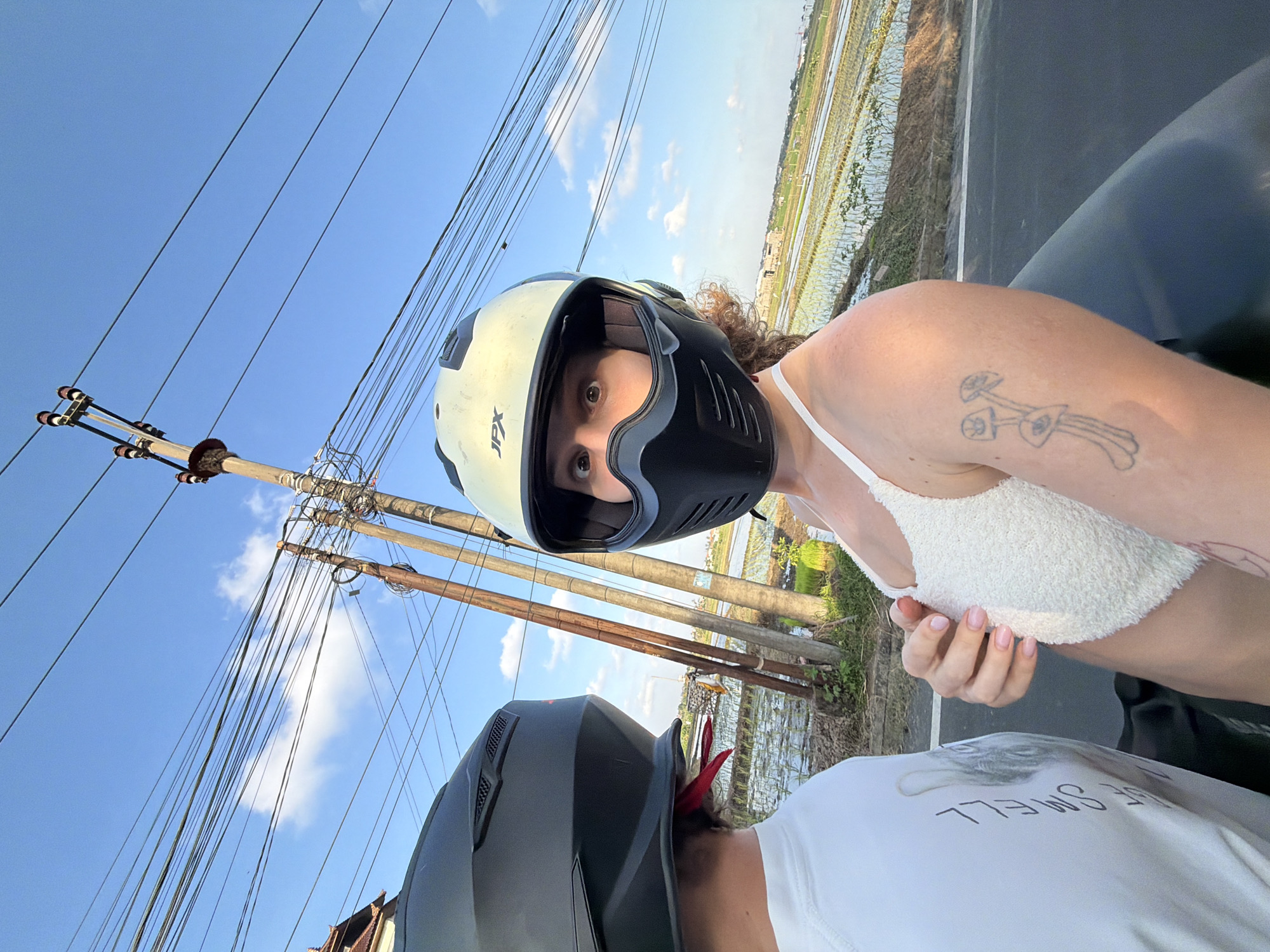 Riding pillion through Mengwi, Bali