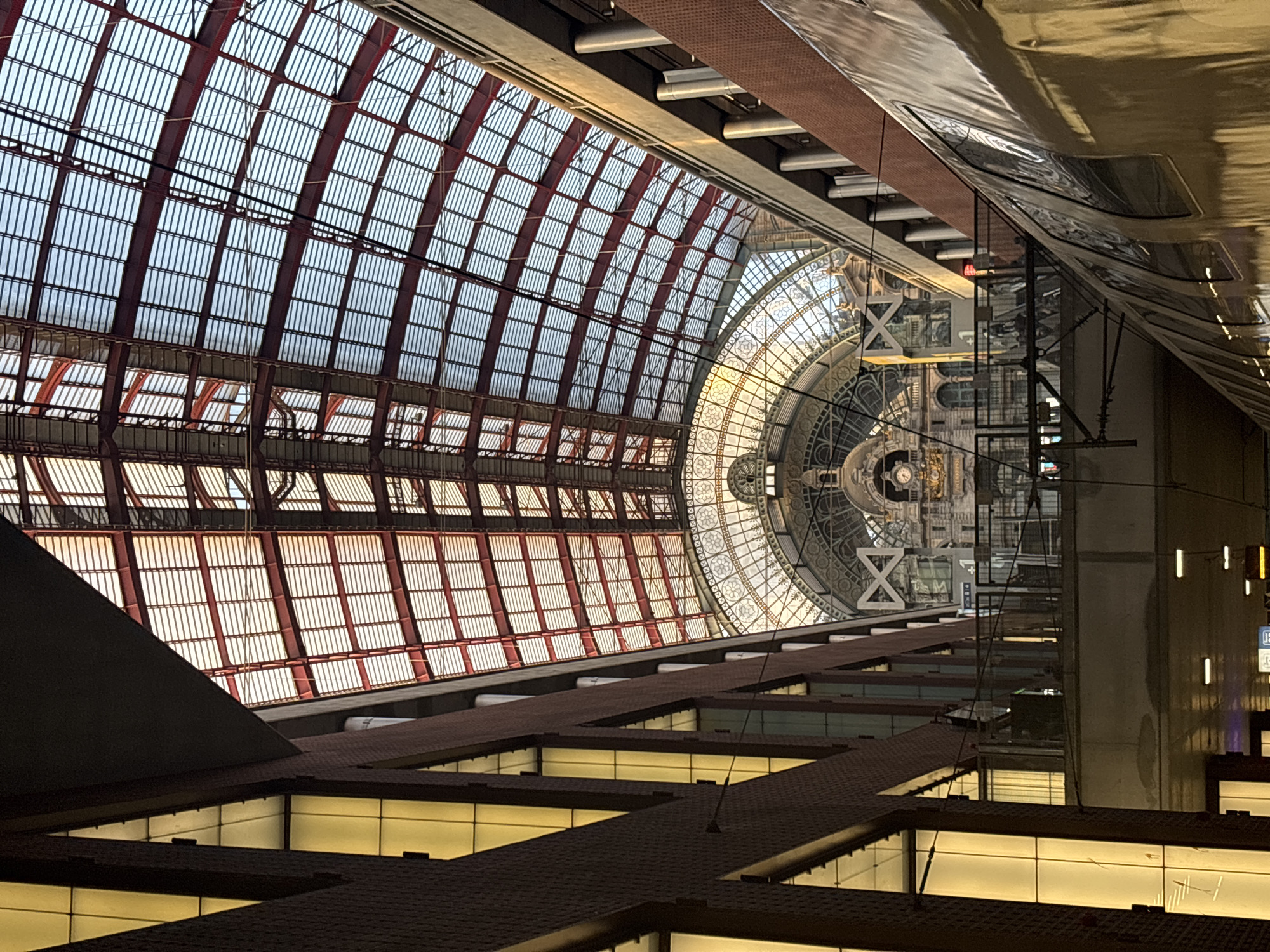 Architectural documentation of Antwerp Central Station interior features
