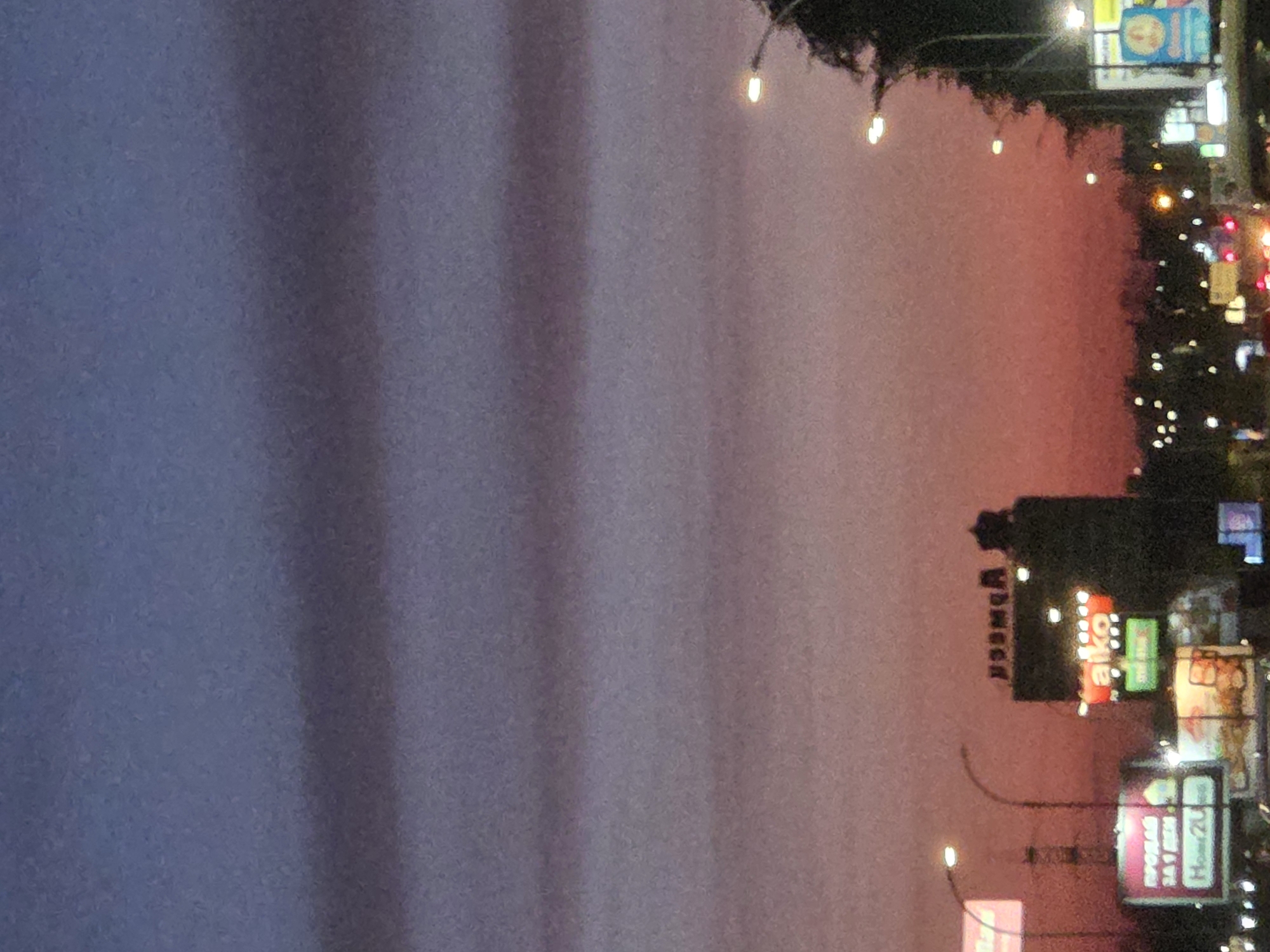 Dusk falls over Varna cityscape with illuminated streetlights