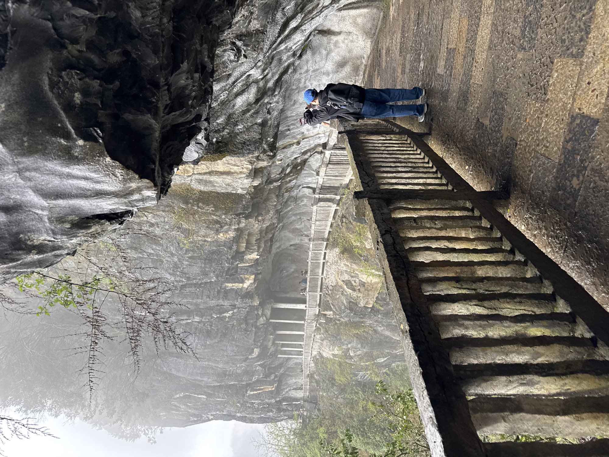 Early morning tourism activity in Wulong District's scenic canyons
