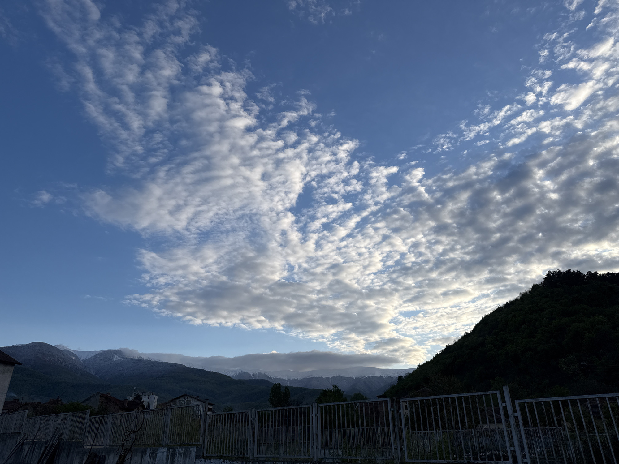 Cloudy afternoon scene documented in Berkovitsa, Bulgaria
