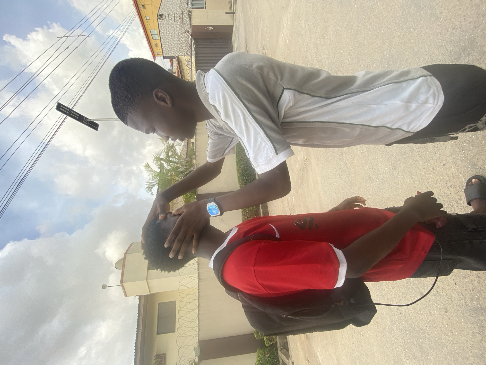 Ordinary street life documented in Lagos residential area Friday