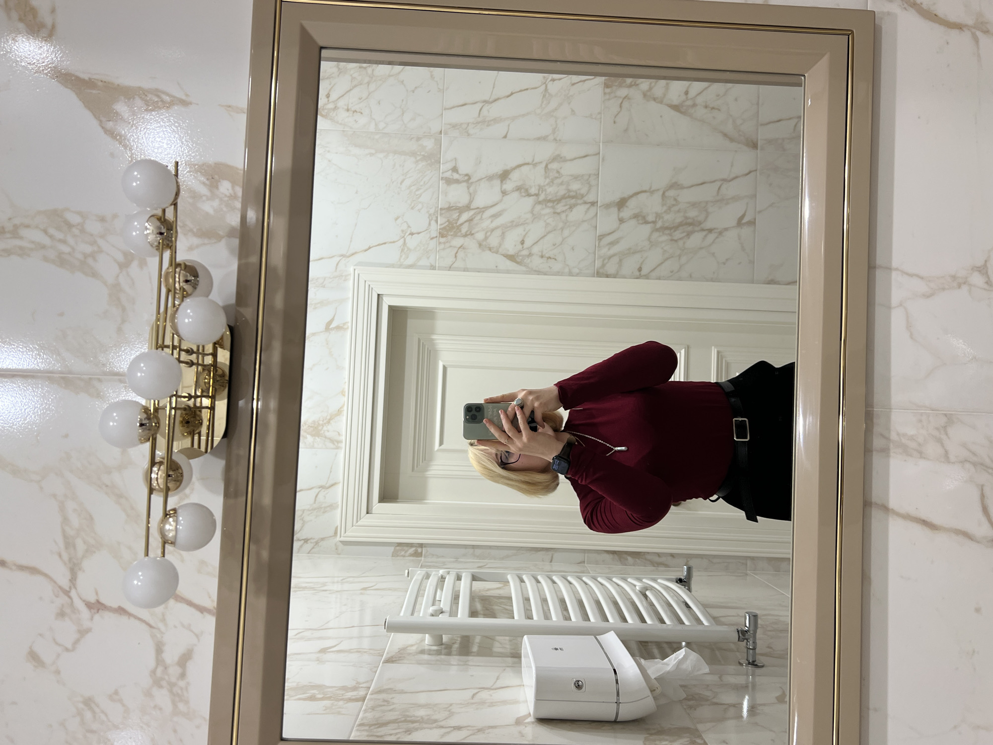 Mirror selfie captured in Odesa bathroom
