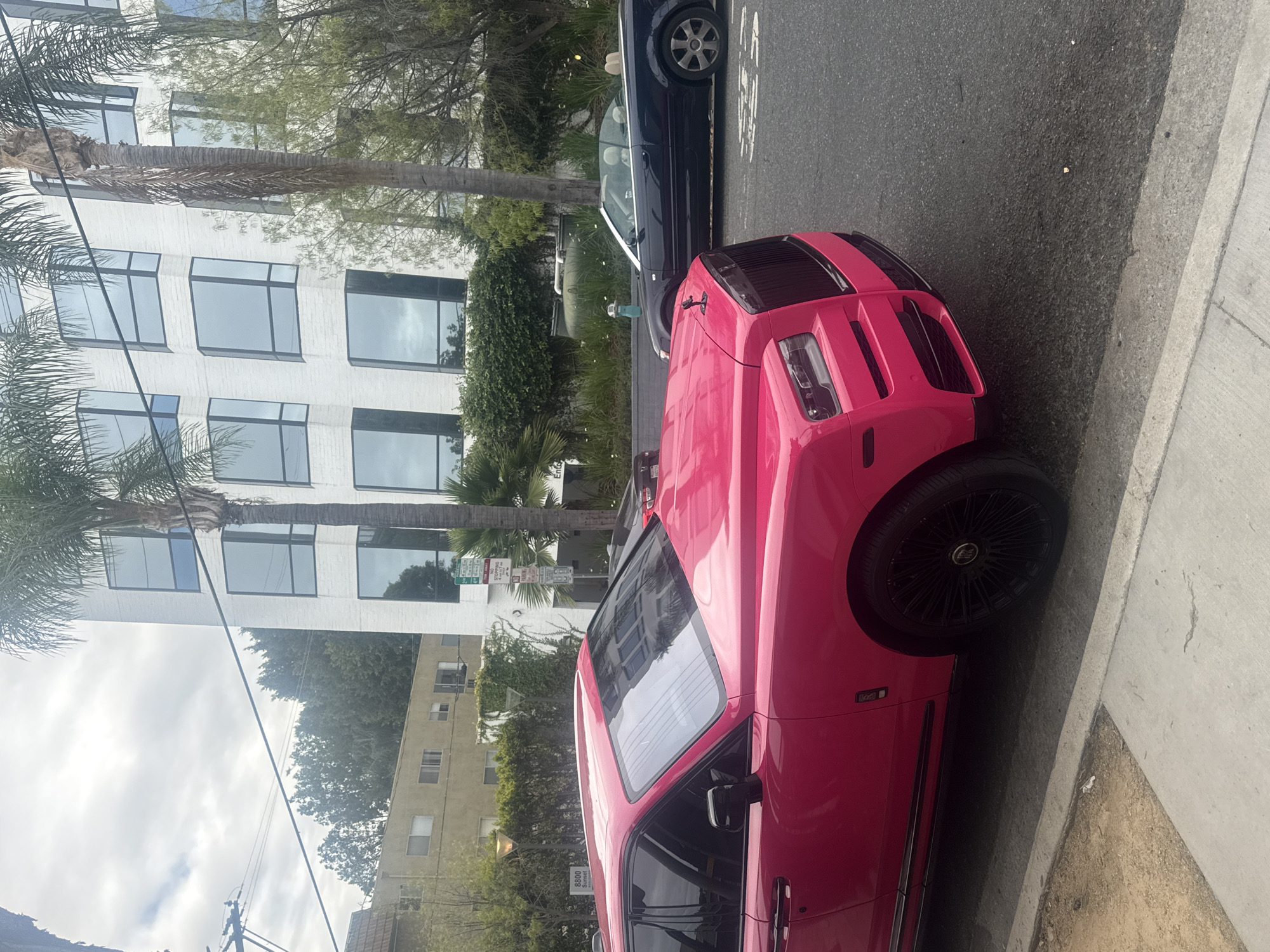 Pink luxury vehicles spotted parked in West Hollywood