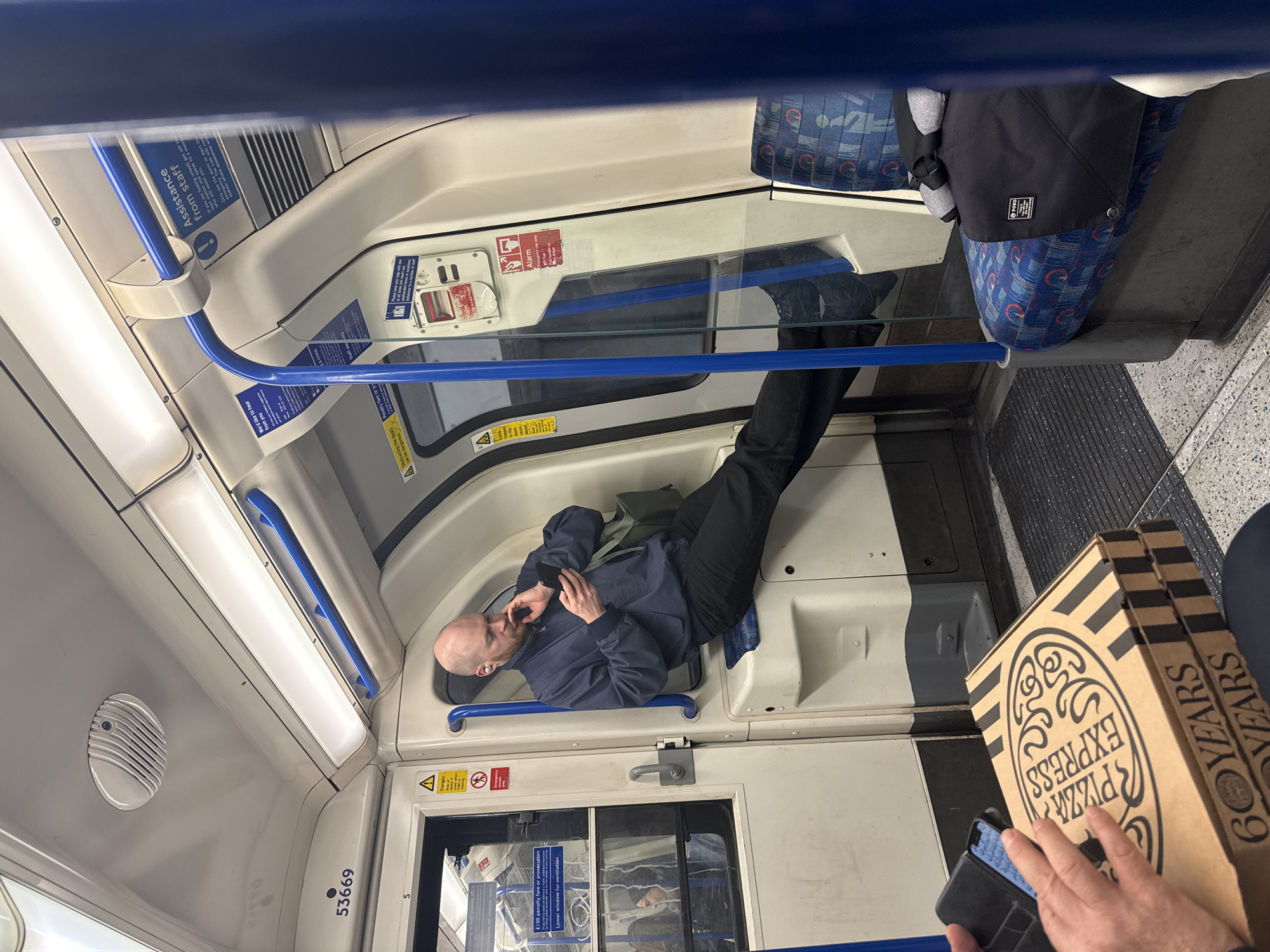 London Underground train interior documented by witness