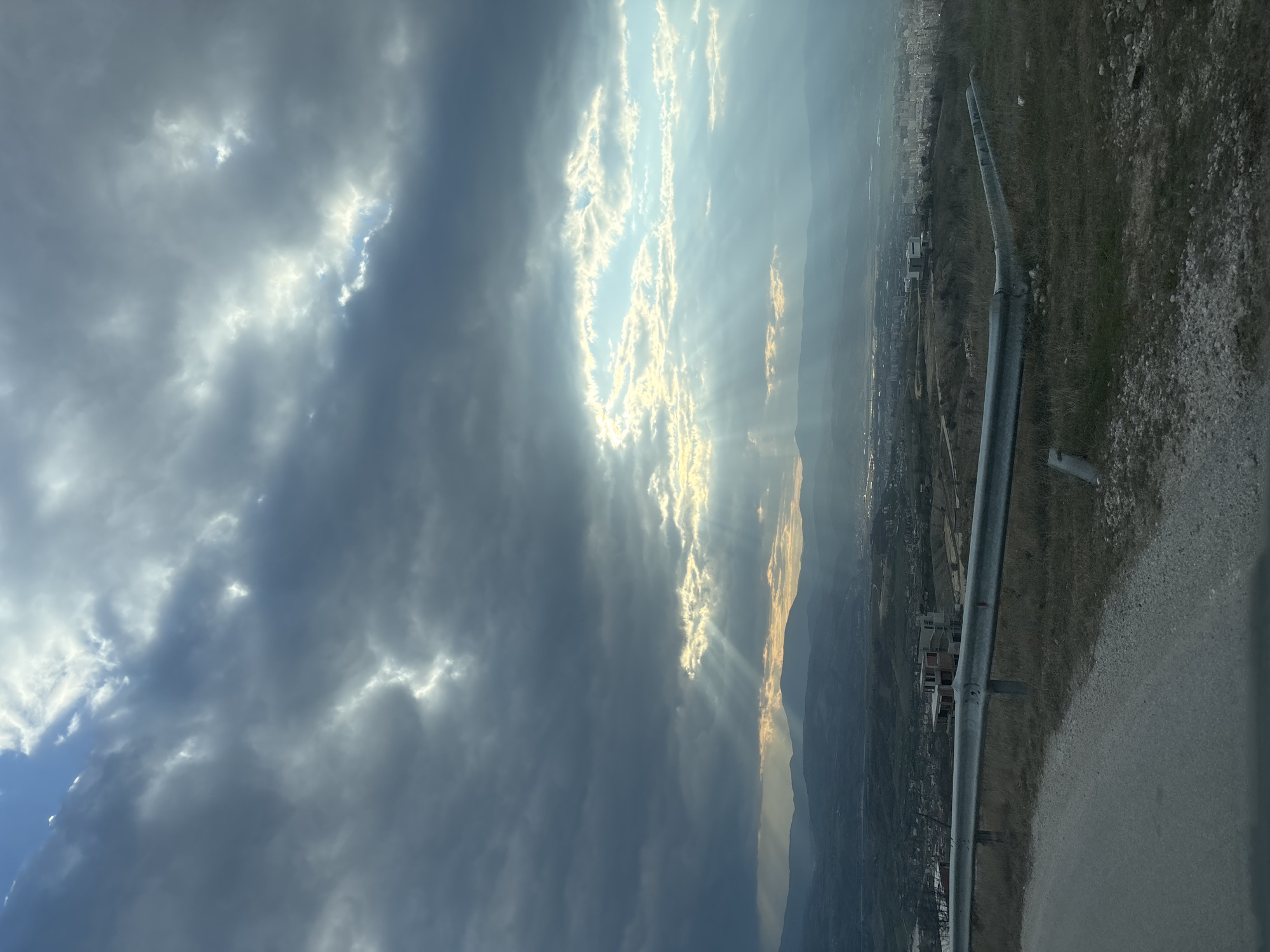 Dramatic overcast skies captured over Marulevo, Bulgaria cityscape