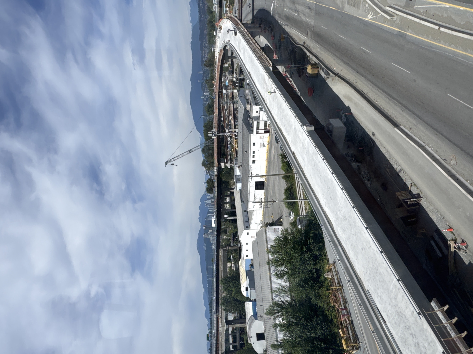 Highway overpass construction underway in Surrey, Canada