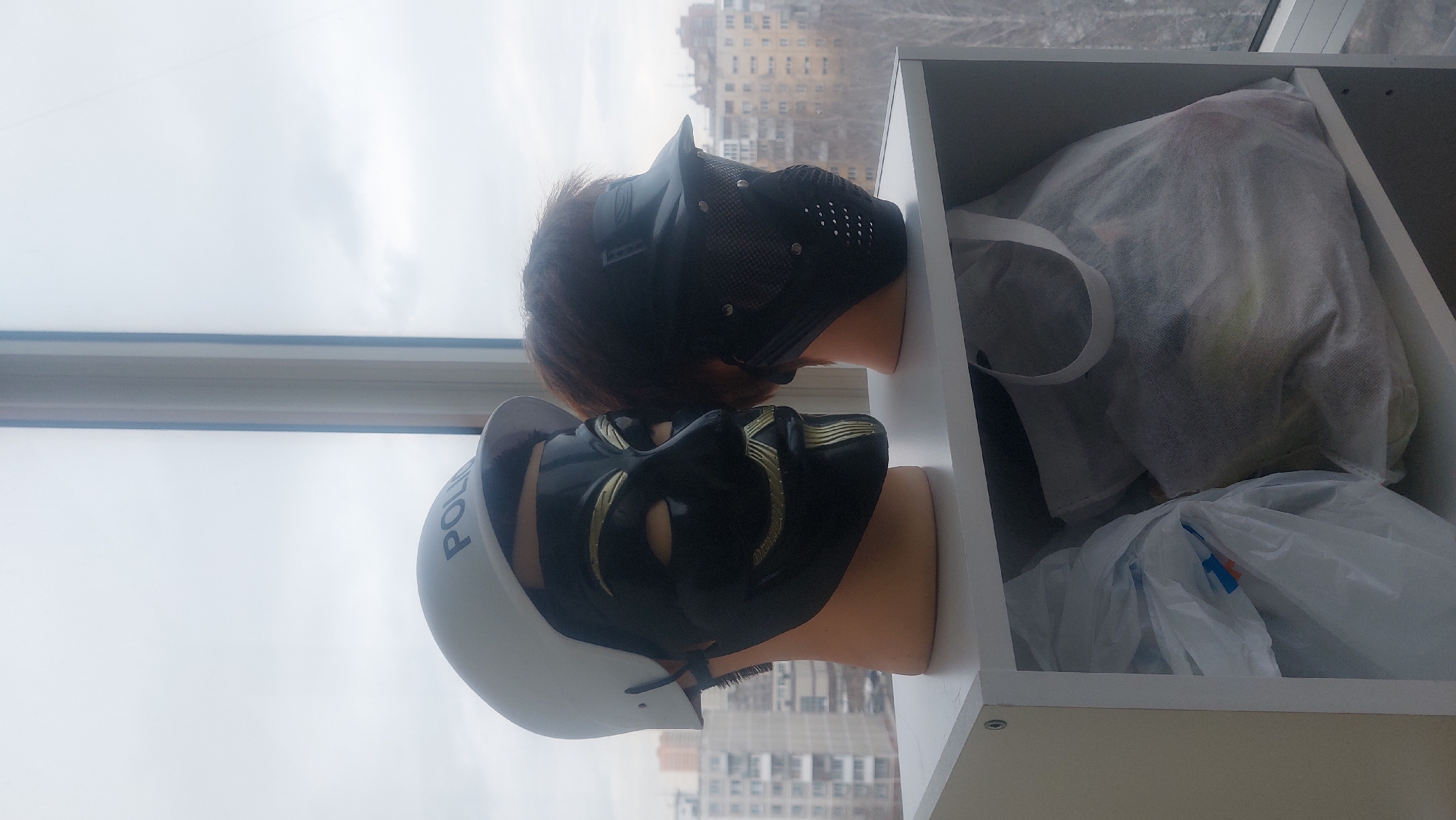 Domestic moments captured from Novosibirsk apartment window view