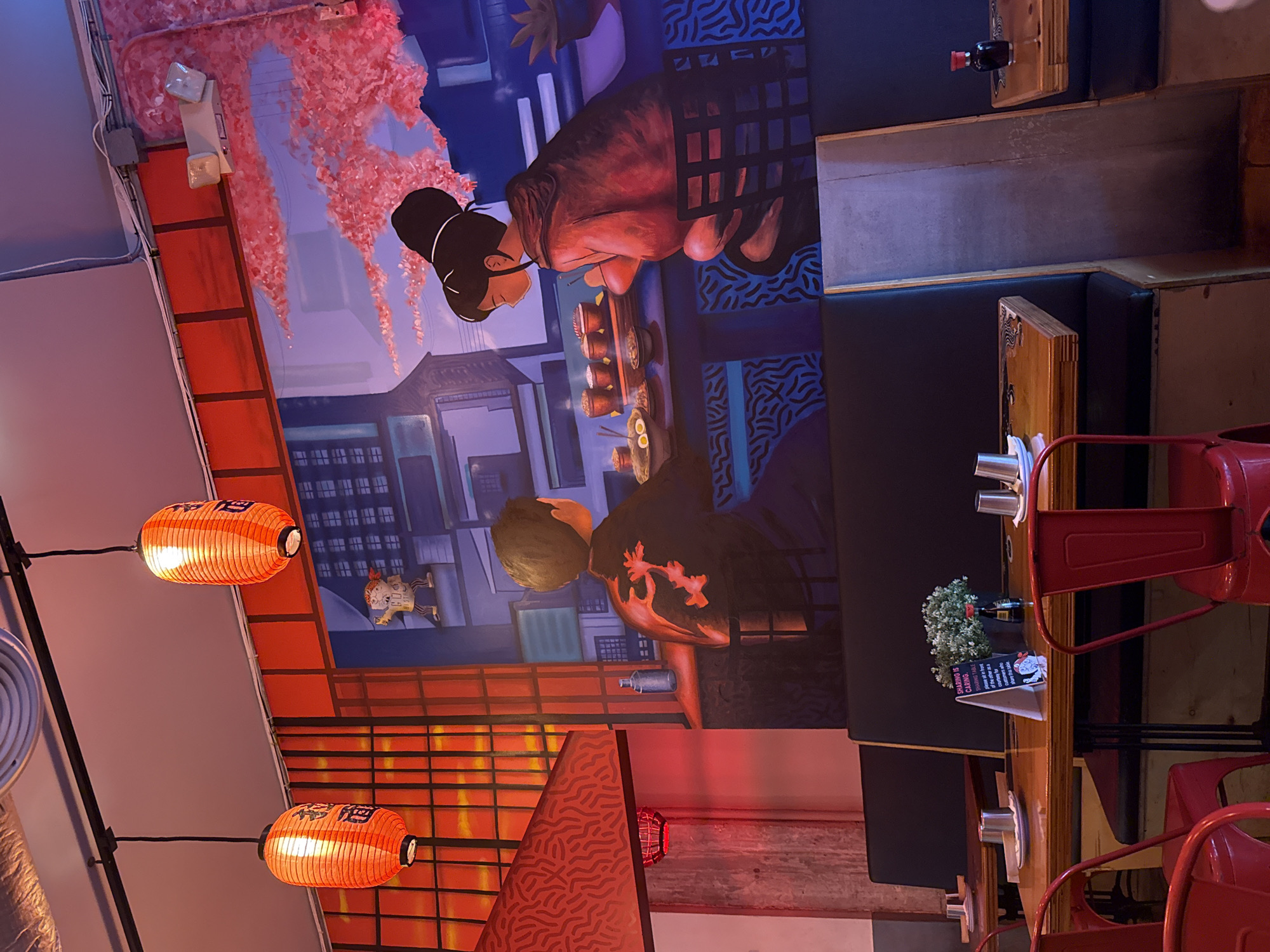 Diner captures evening meal at Japanese restaurant in Hollywood