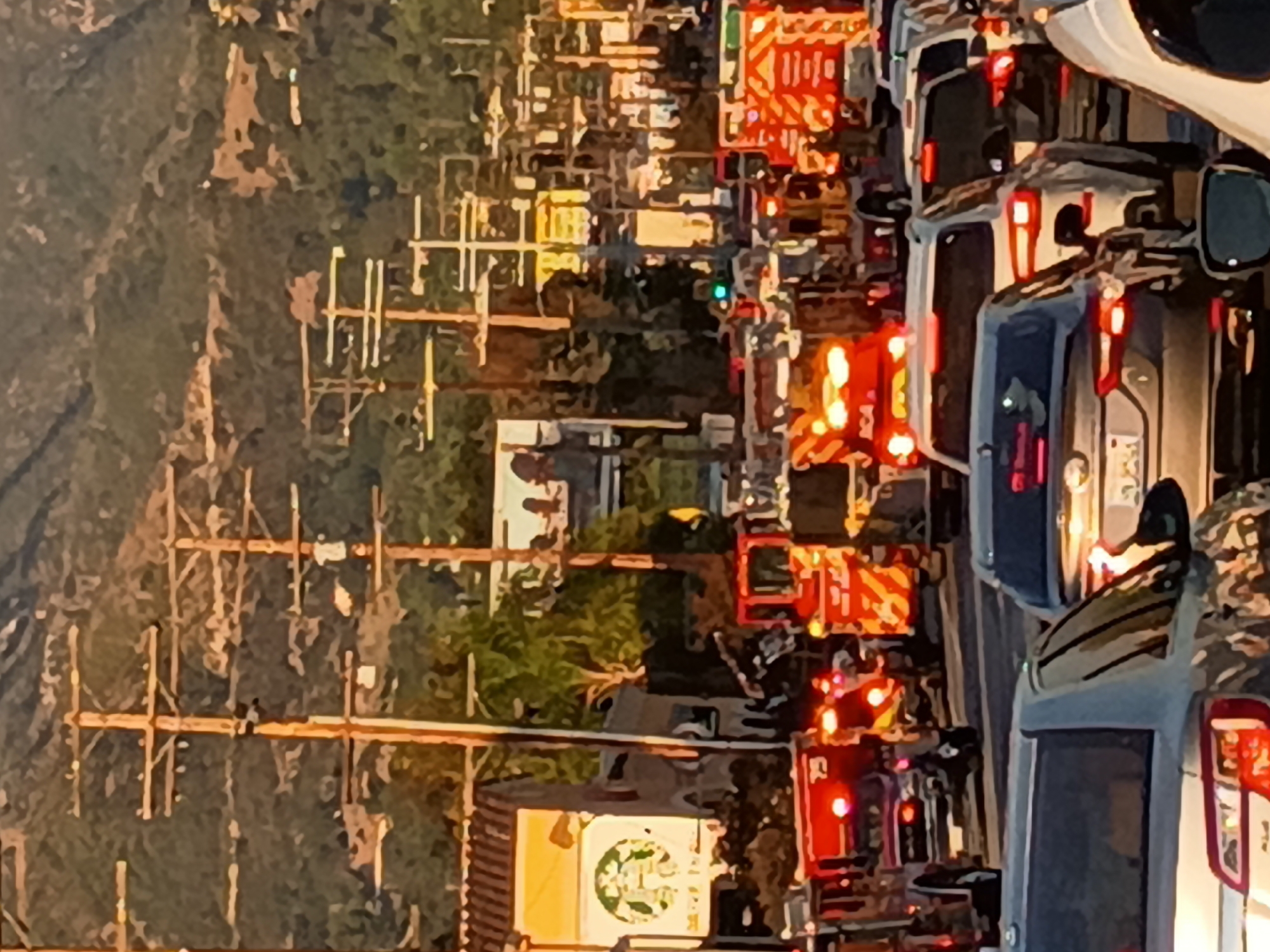 Emergency response causes traffic jam near LA Starbucks