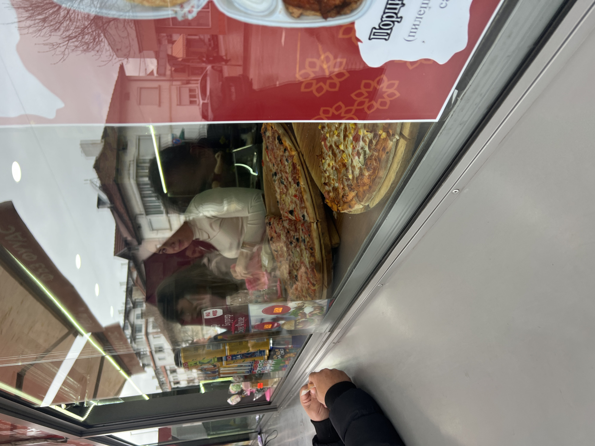 Fast-food restaurant display documented in Goce Delcev, Bulgaria