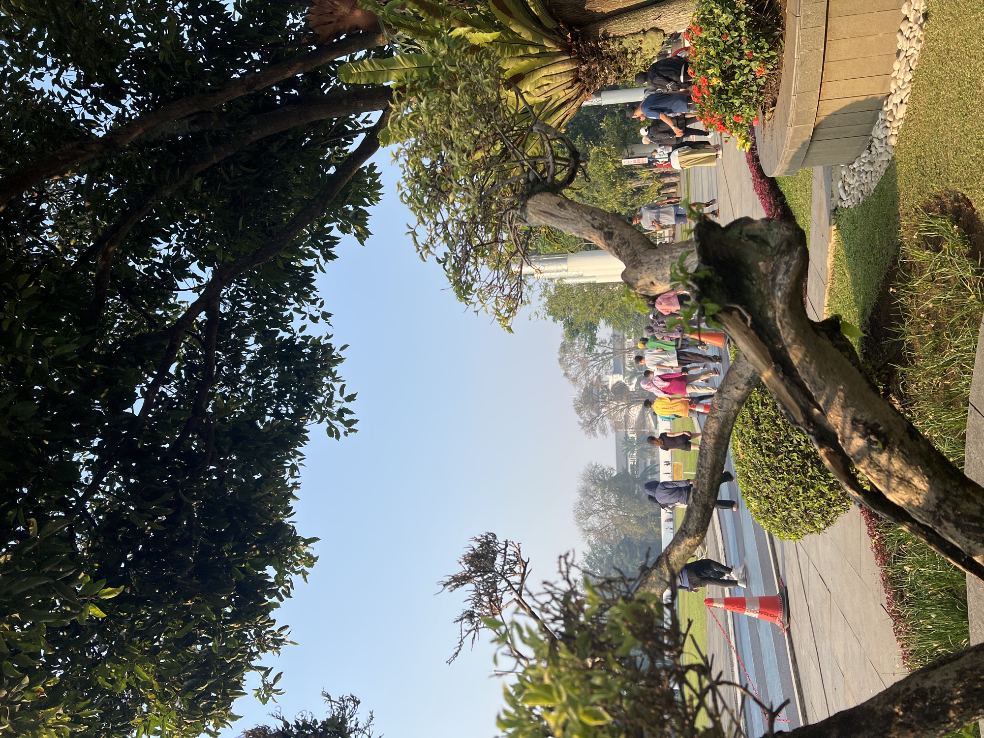 Morning activity at a well-kept public park in Bandung