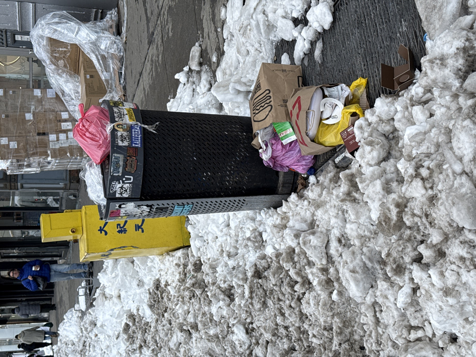 Winter slush accumulates on NYC street amid seasonal weather