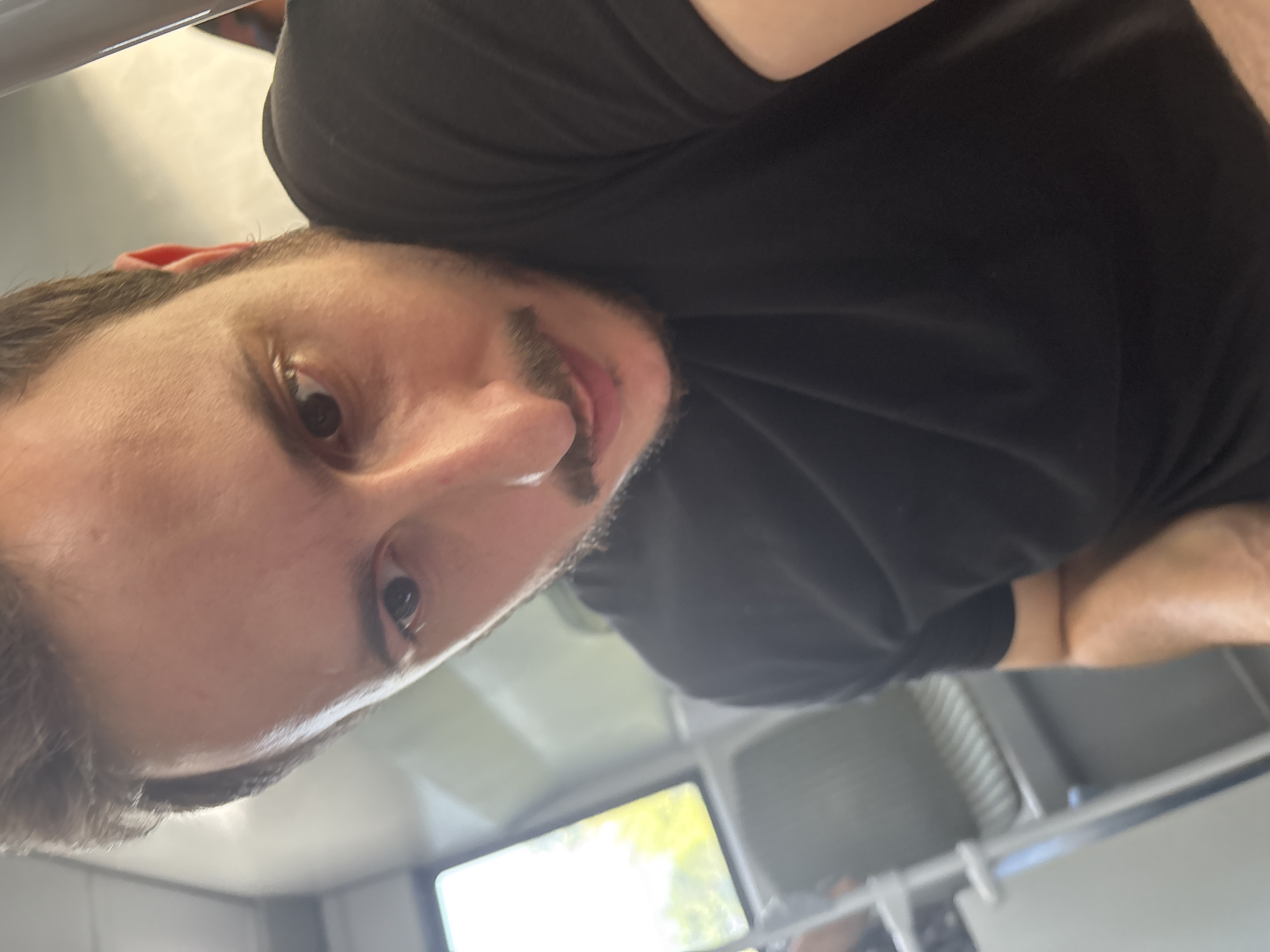 Goofing around on a bus in Tbilisi