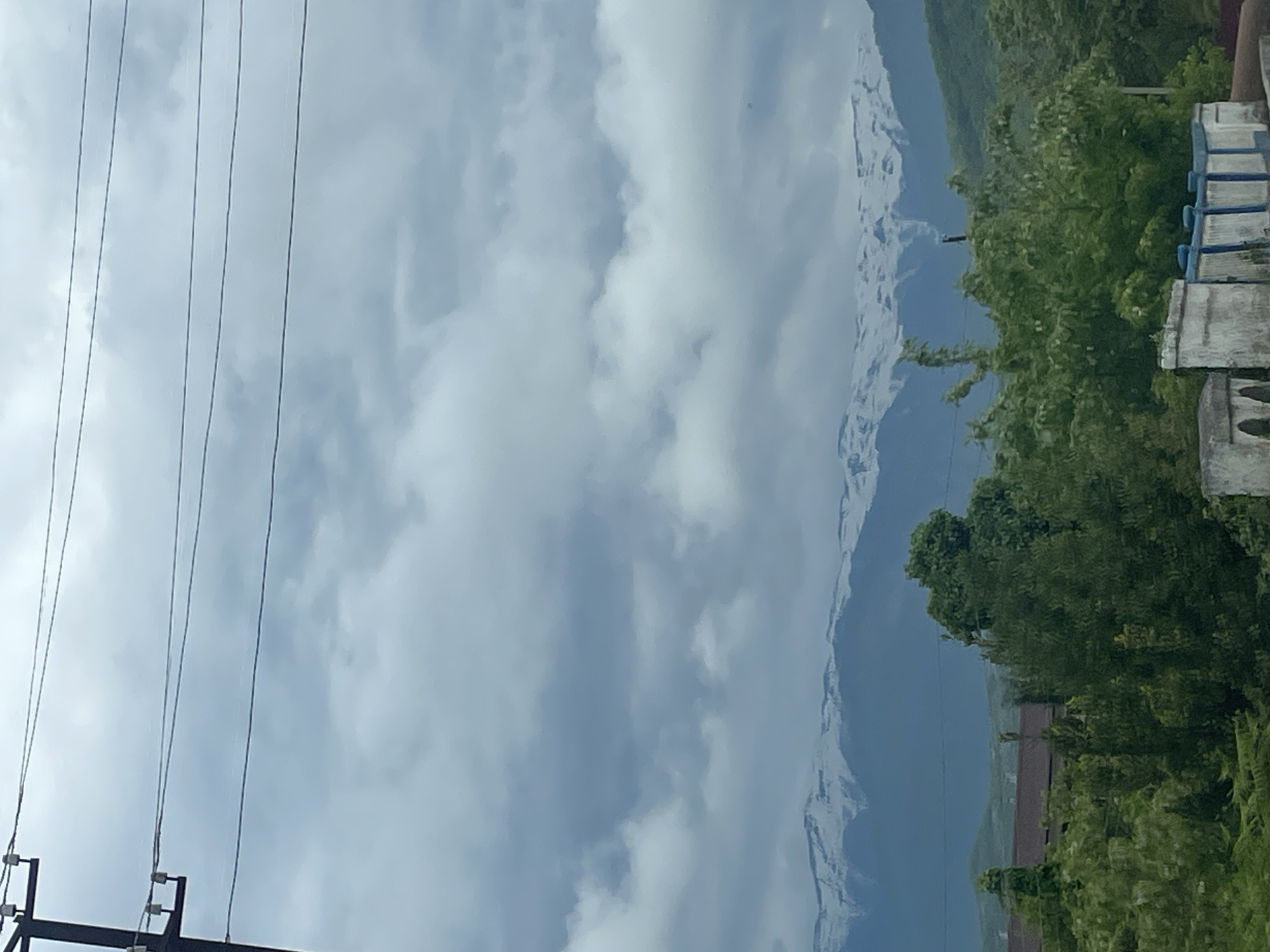 Cloudy skies documented over Tsandrypsh, Abkhazia mountain town