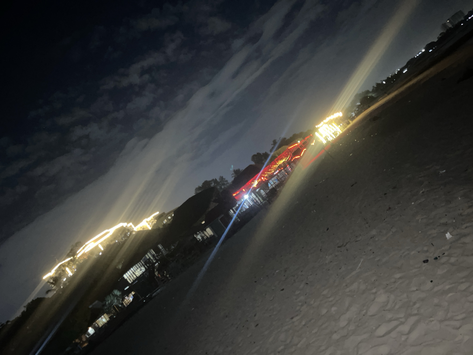 Dar es Salaam coastline at night, lights along the waterfront