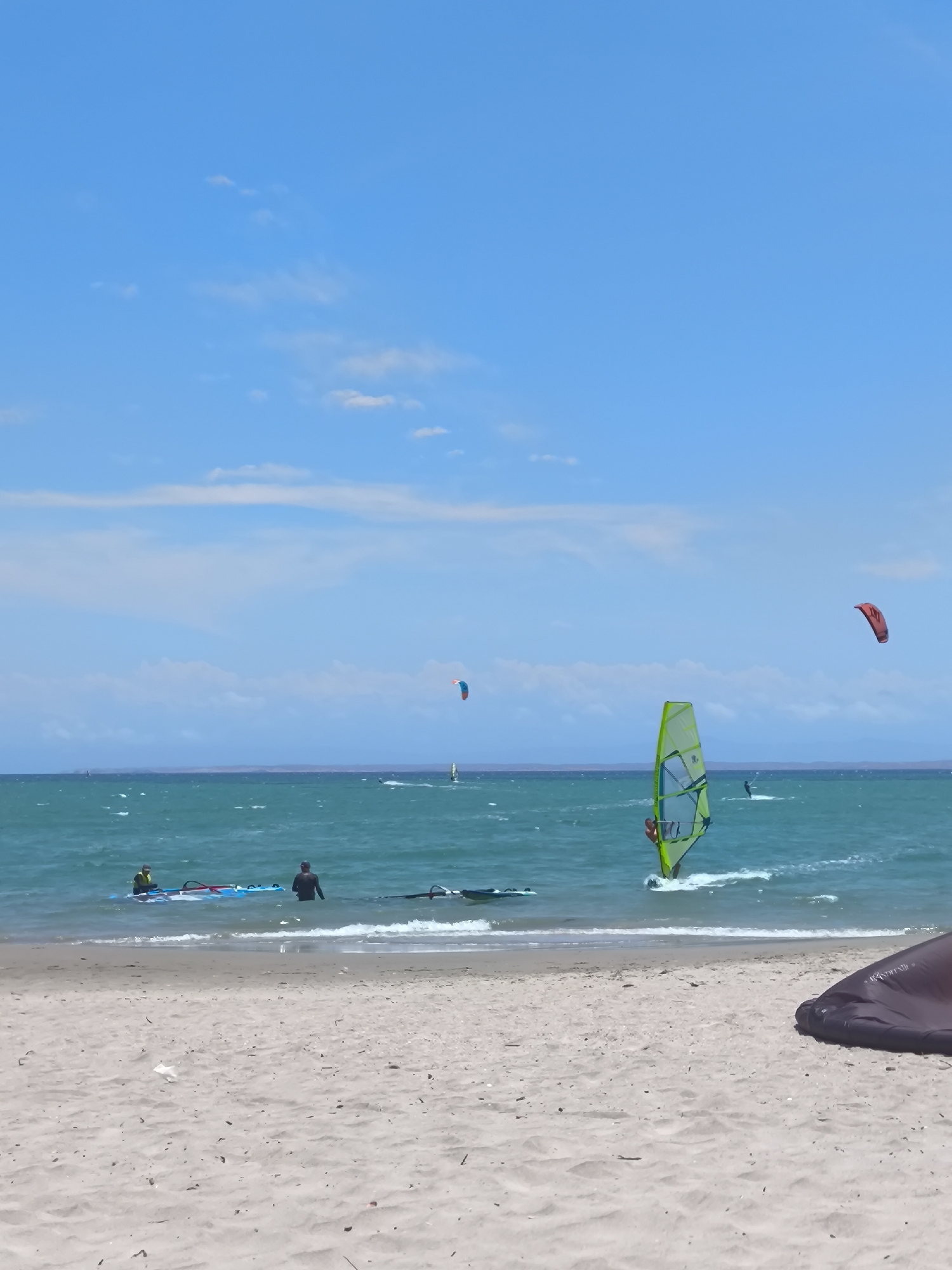 Water sports enthusiasts gather at El Yaque beach Venezuela