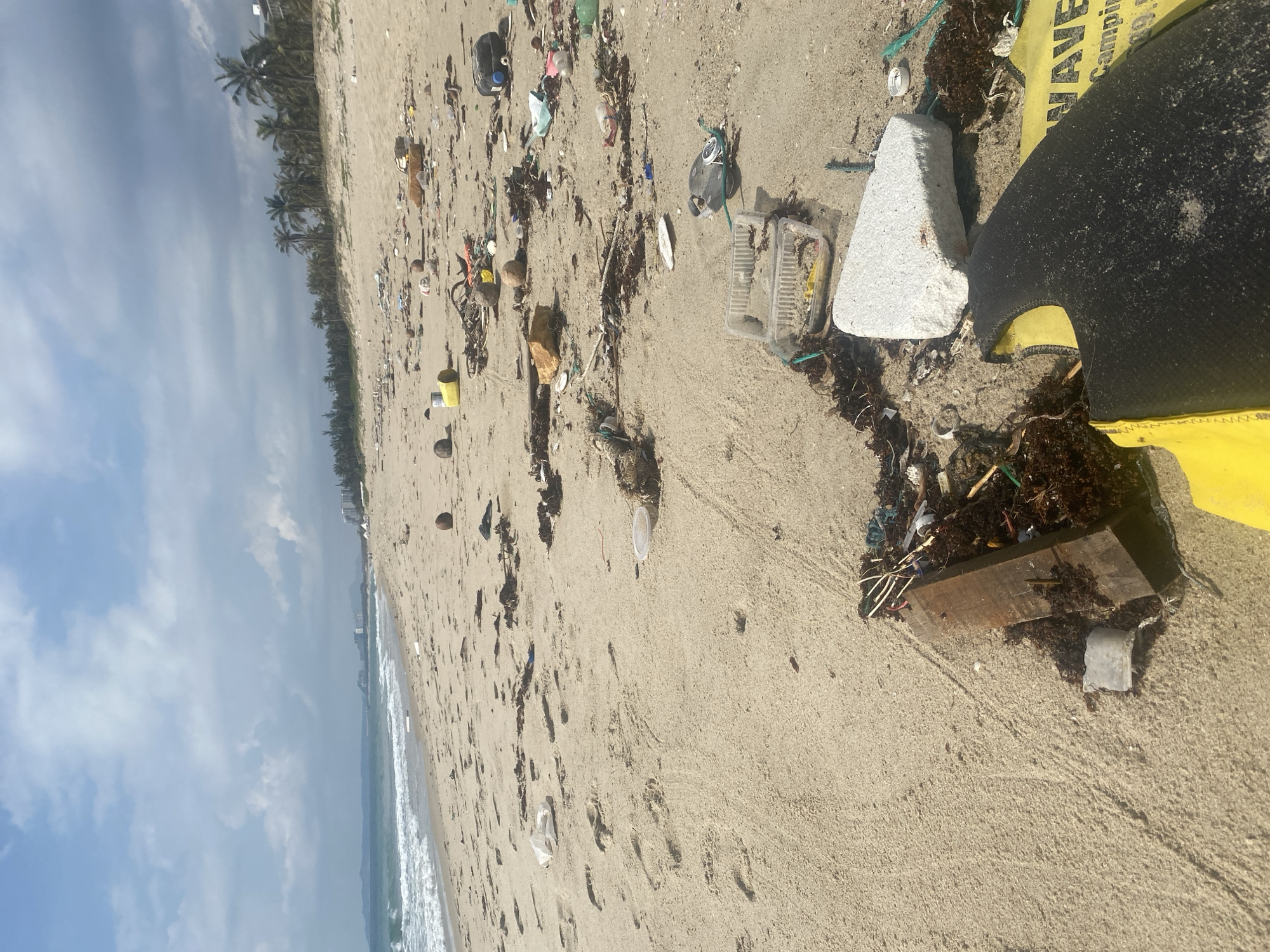 Beach in Cam Lam Vietnam shows heavy plastic pollution