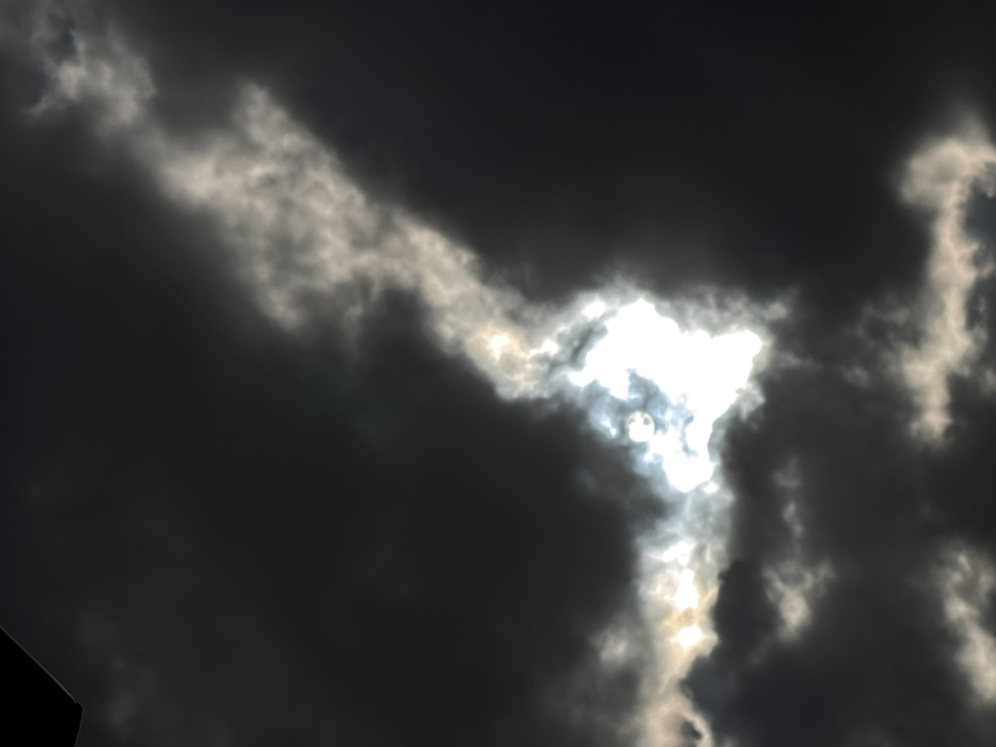 Morning observations: dramatic skies, contrails, coffee moment documented