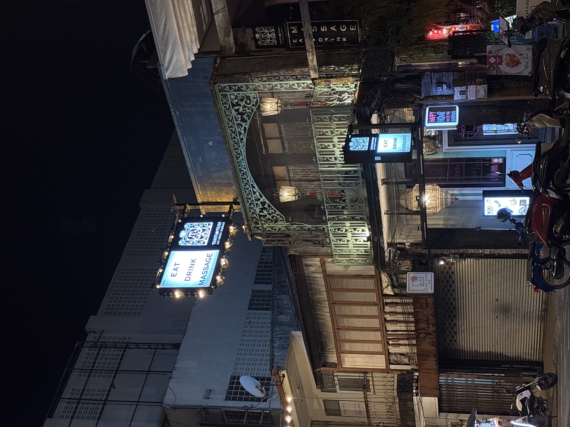 Nighttime street scenes documented in Phuket City, Thailand