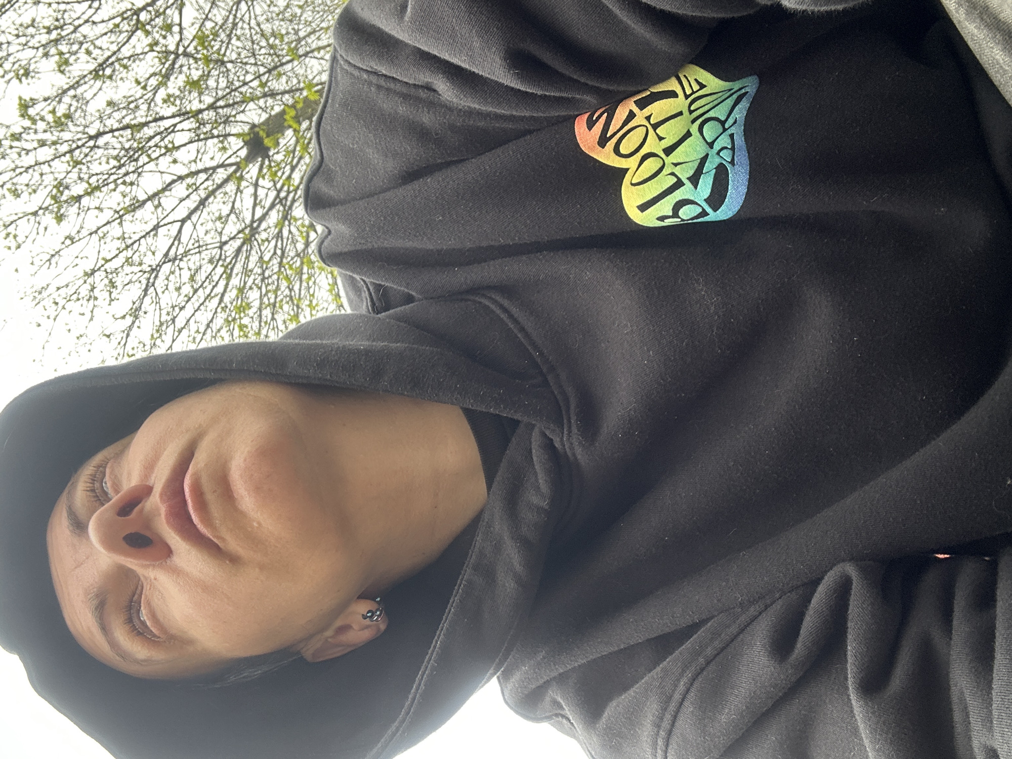 Person in Pride sweatshirt spotted in Sofia cafe