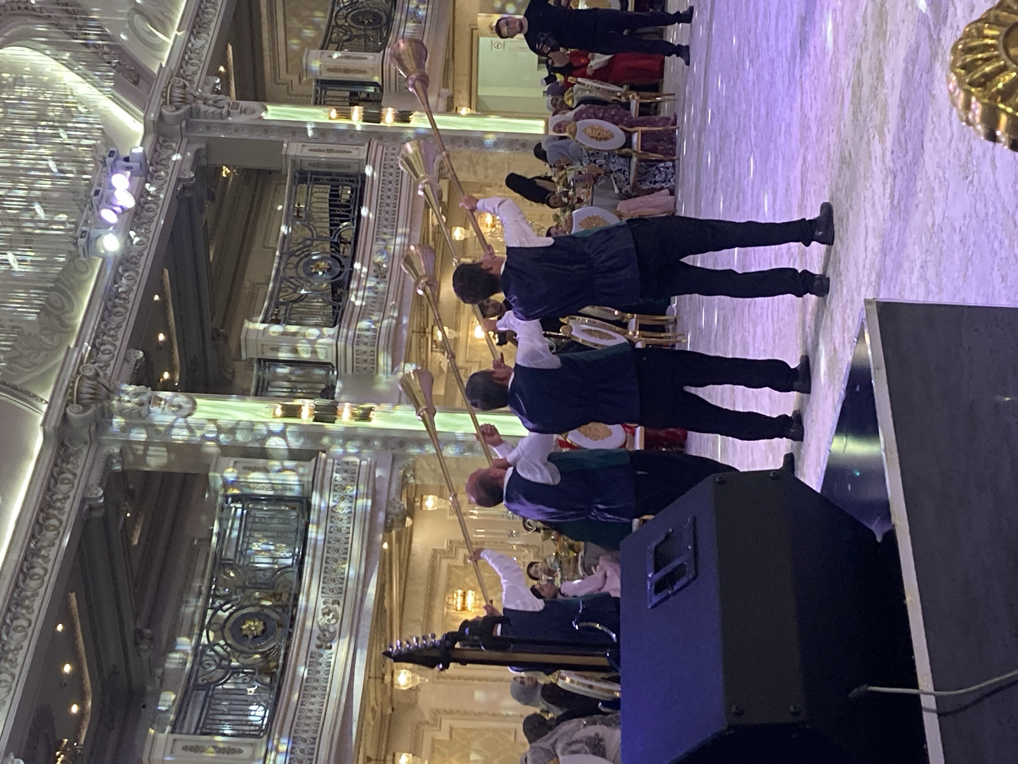 Lavish wedding reception in an ornate Tashkent ballroom