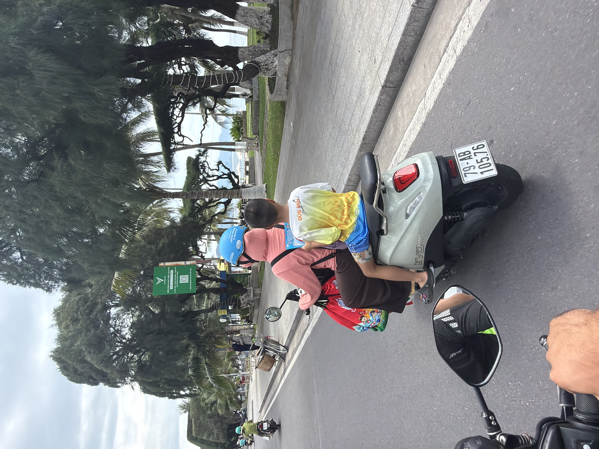 Overcast morning on Nha Trang's beachfront streets and promenade