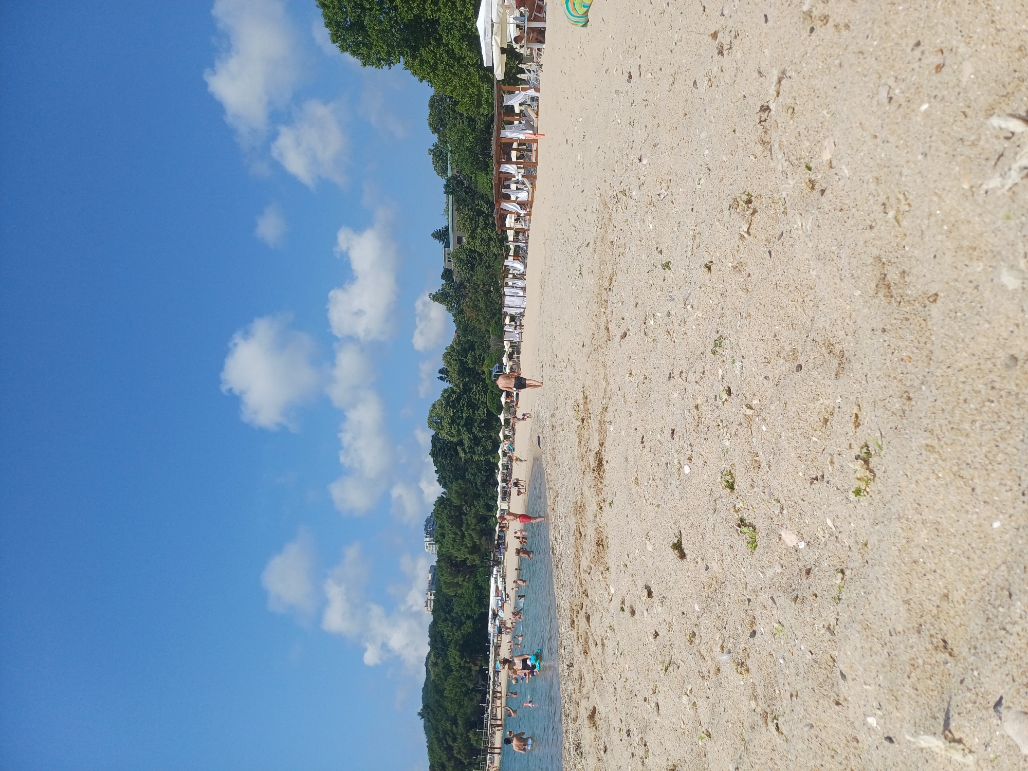 Sunny summer morning on a crowded Varna beach